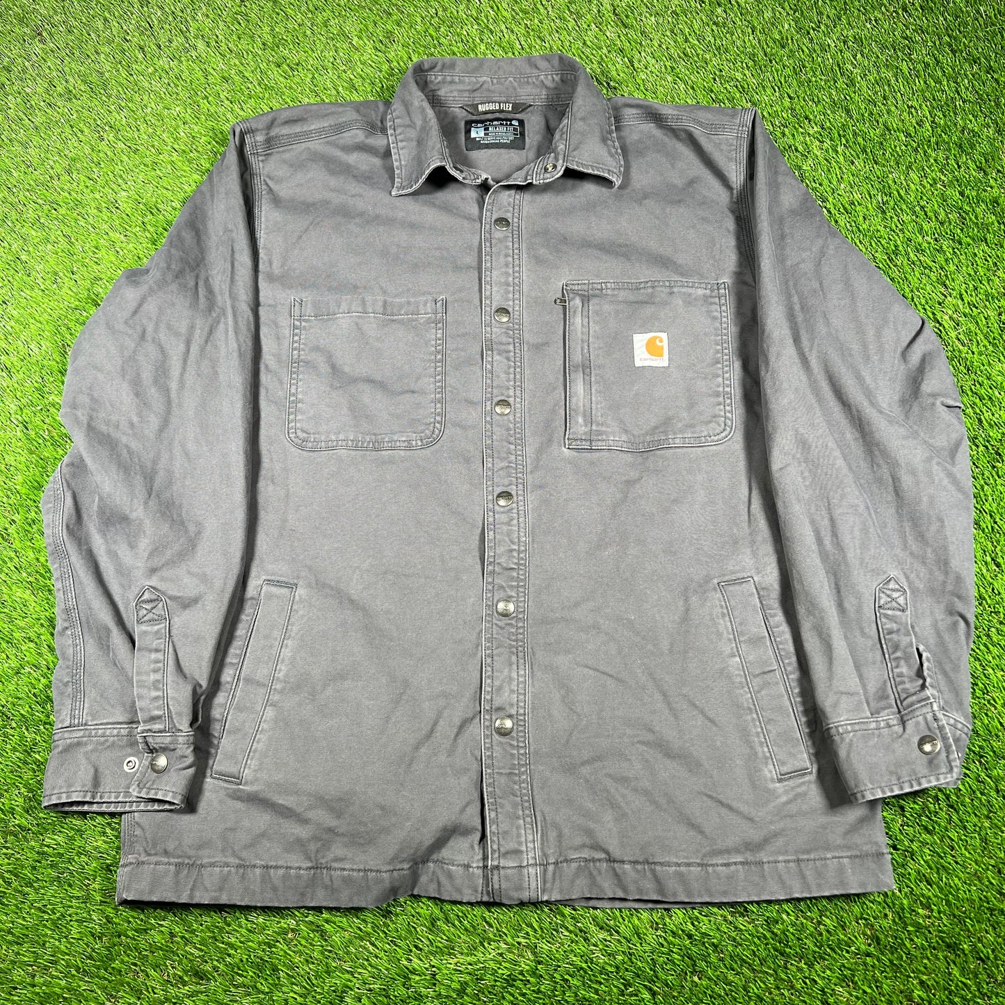 Carhartt Washed Navy Blanket Lined Shacket Size Large USED v16866