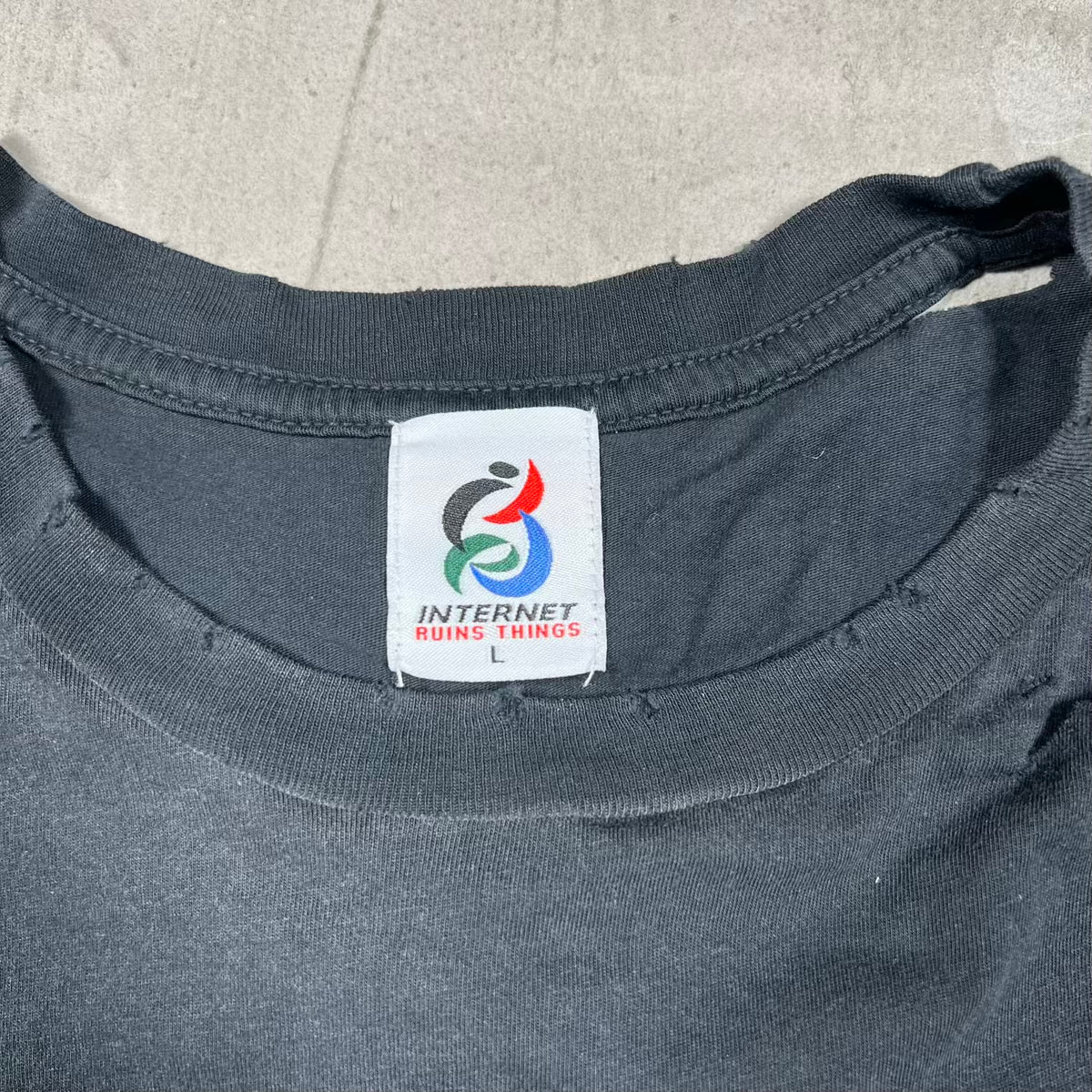 Internet Ruins Things "Best Recption" Black Tee Size Large USED x18652