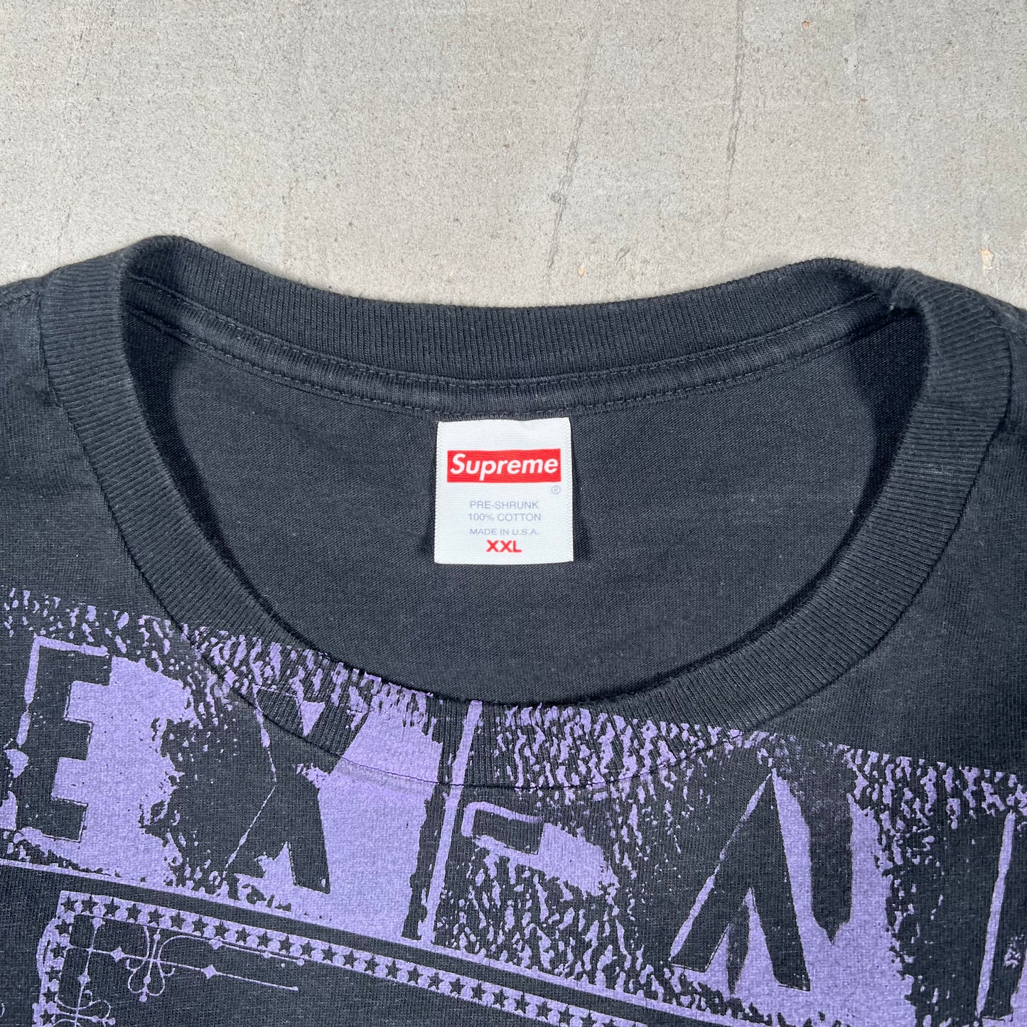 Supreme Collage Purple/Black Tee Size XXL USED x17404