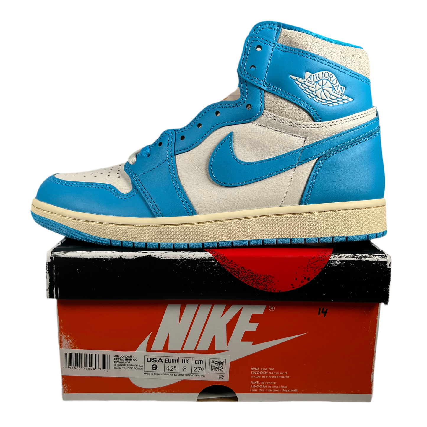 Jordan 1 UNC Reimagined (2025) Size 9 NEW s17462