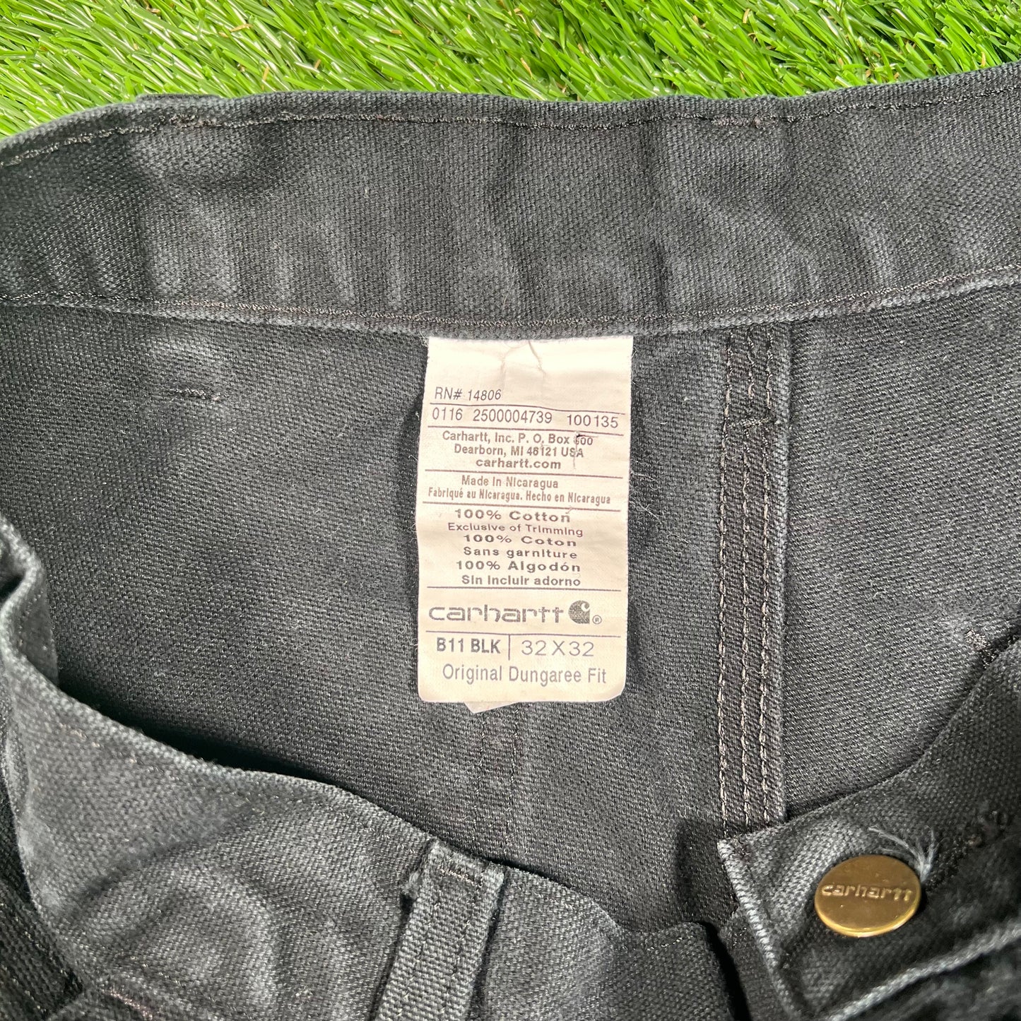 Y2K Carhartt Workwear Black Pants Size 32x32 USED v18102