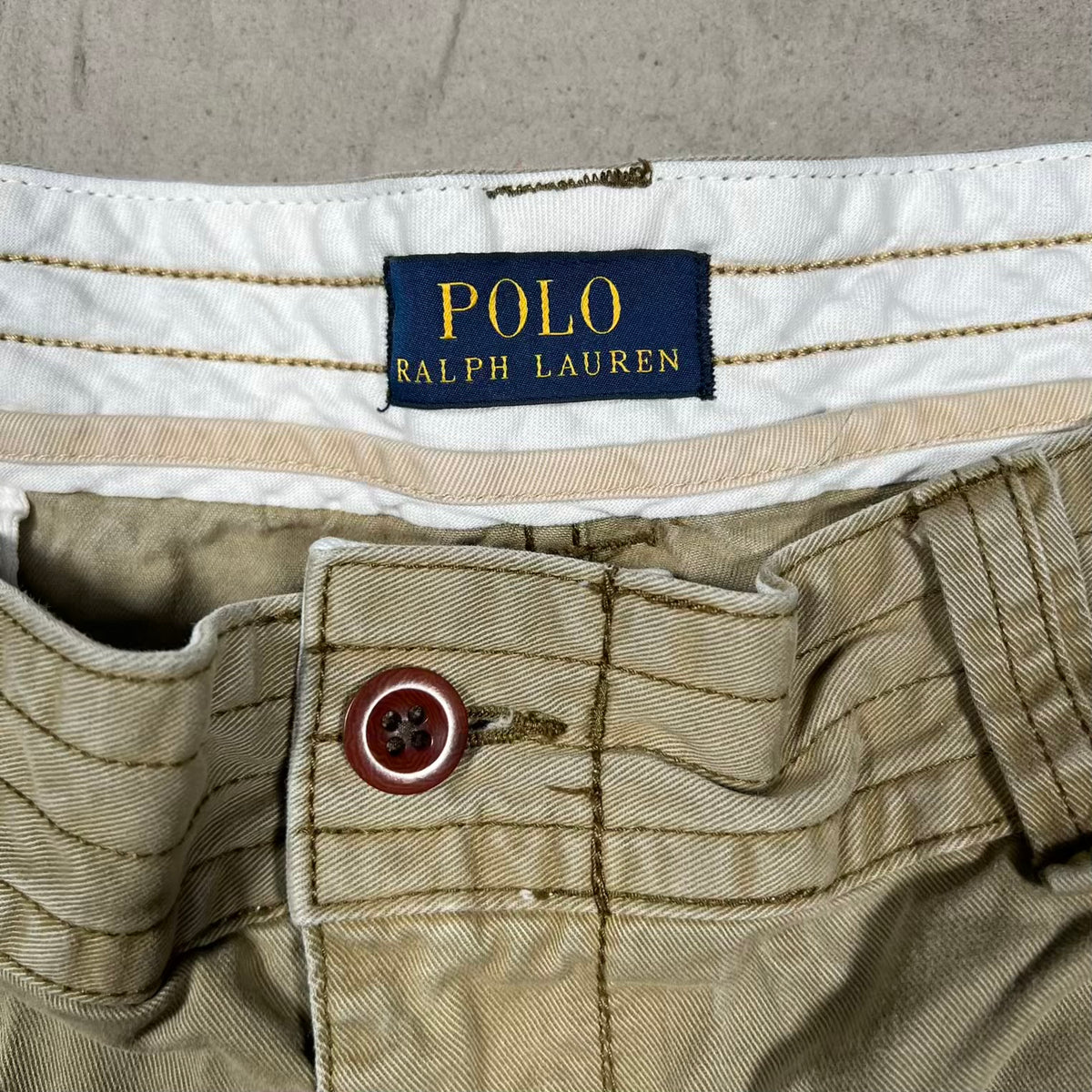 Polo Ralph Lauren Dark Kahki Cargo Shorts Size 42 USED v20254