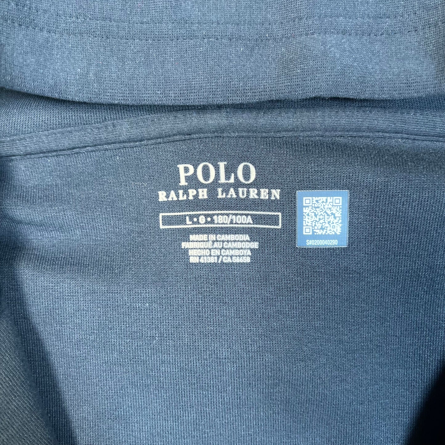 Polo Ralph Lauren Navy Tech Hoodie Size Large USED v18774