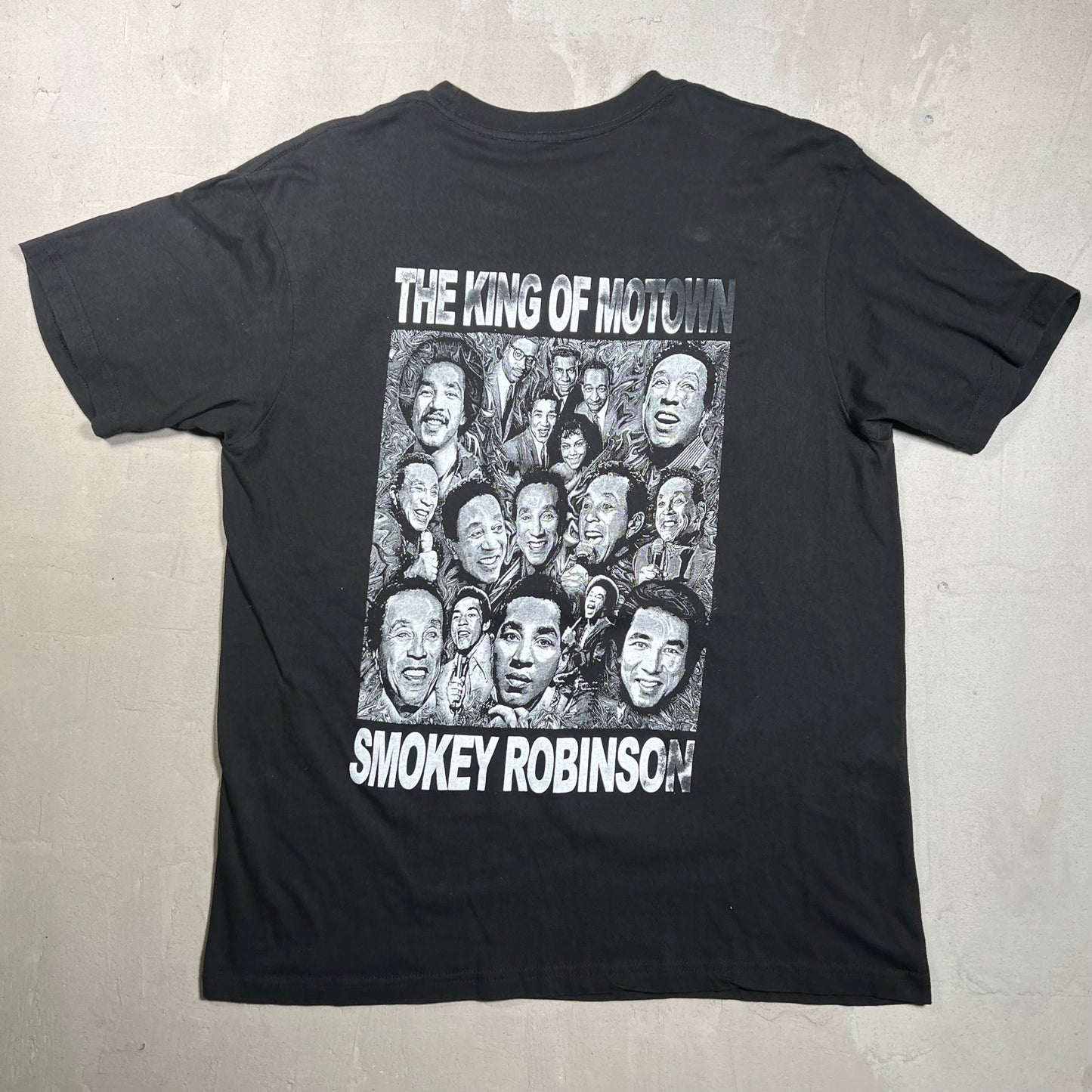 Motown Smokey Robinson Black Tee Size Large USED v18963