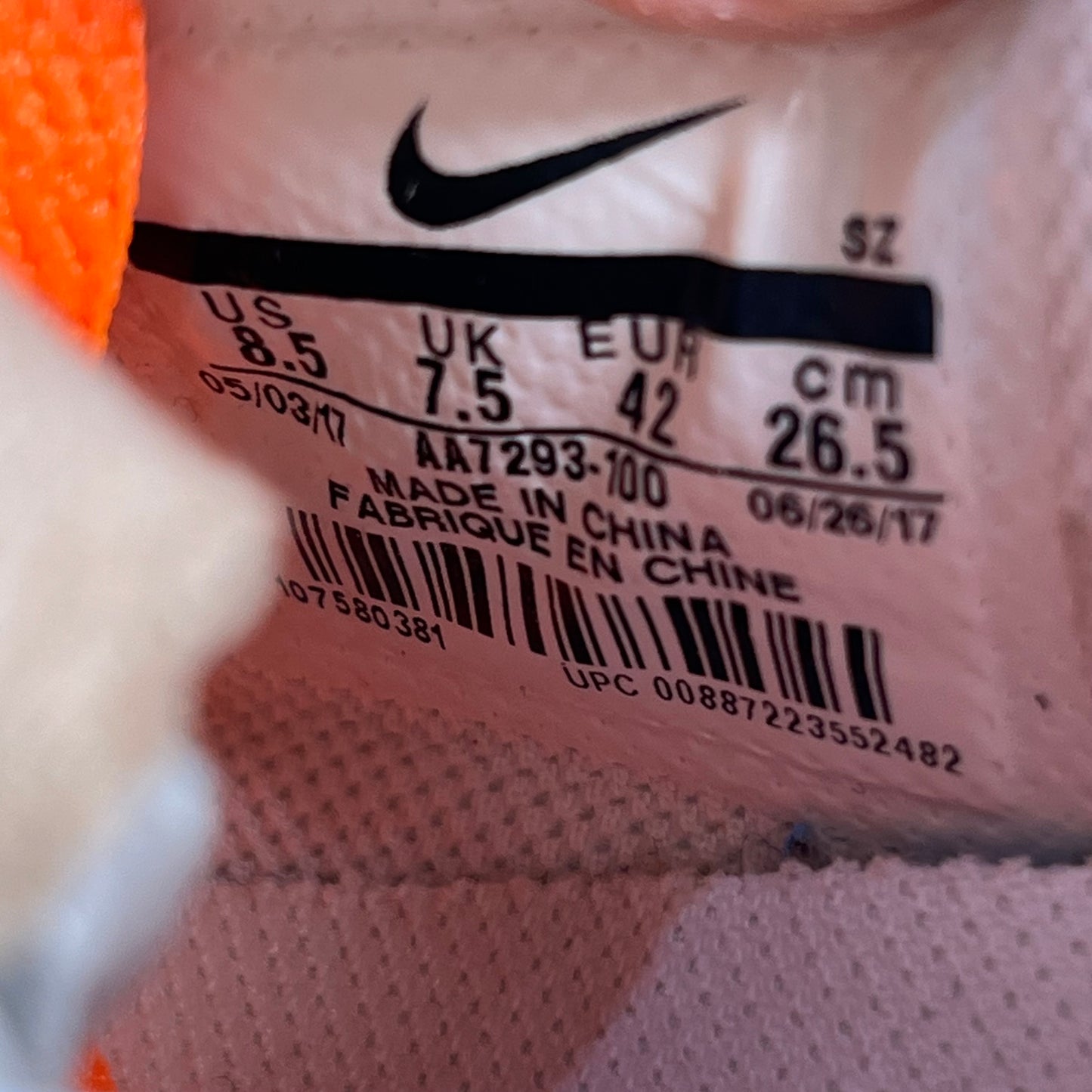 Nike Air Max 90 Off-White (2017) Size 8.5 USED S17988