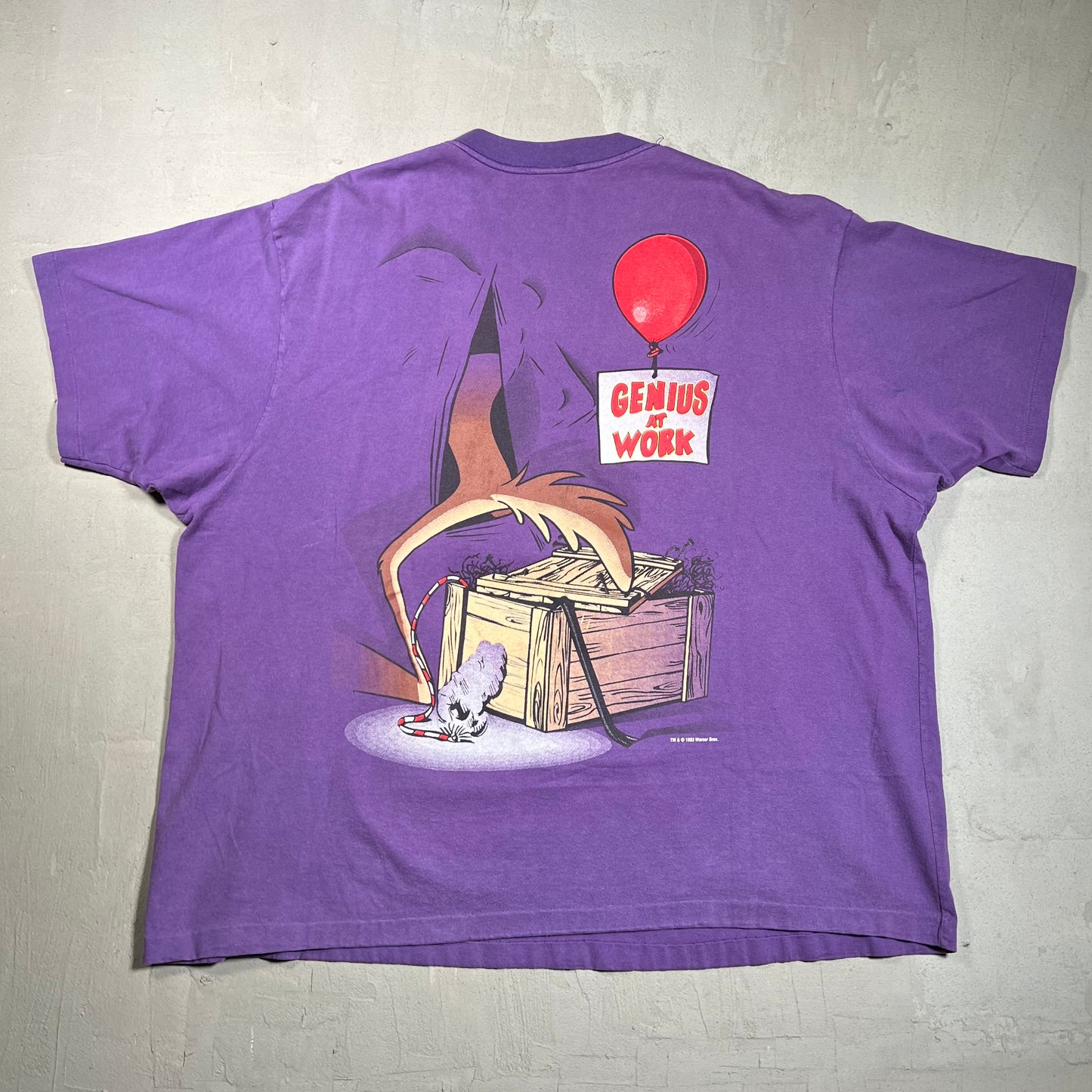 1990s Wile E Coyote Purple Tee Size XL USED v19394