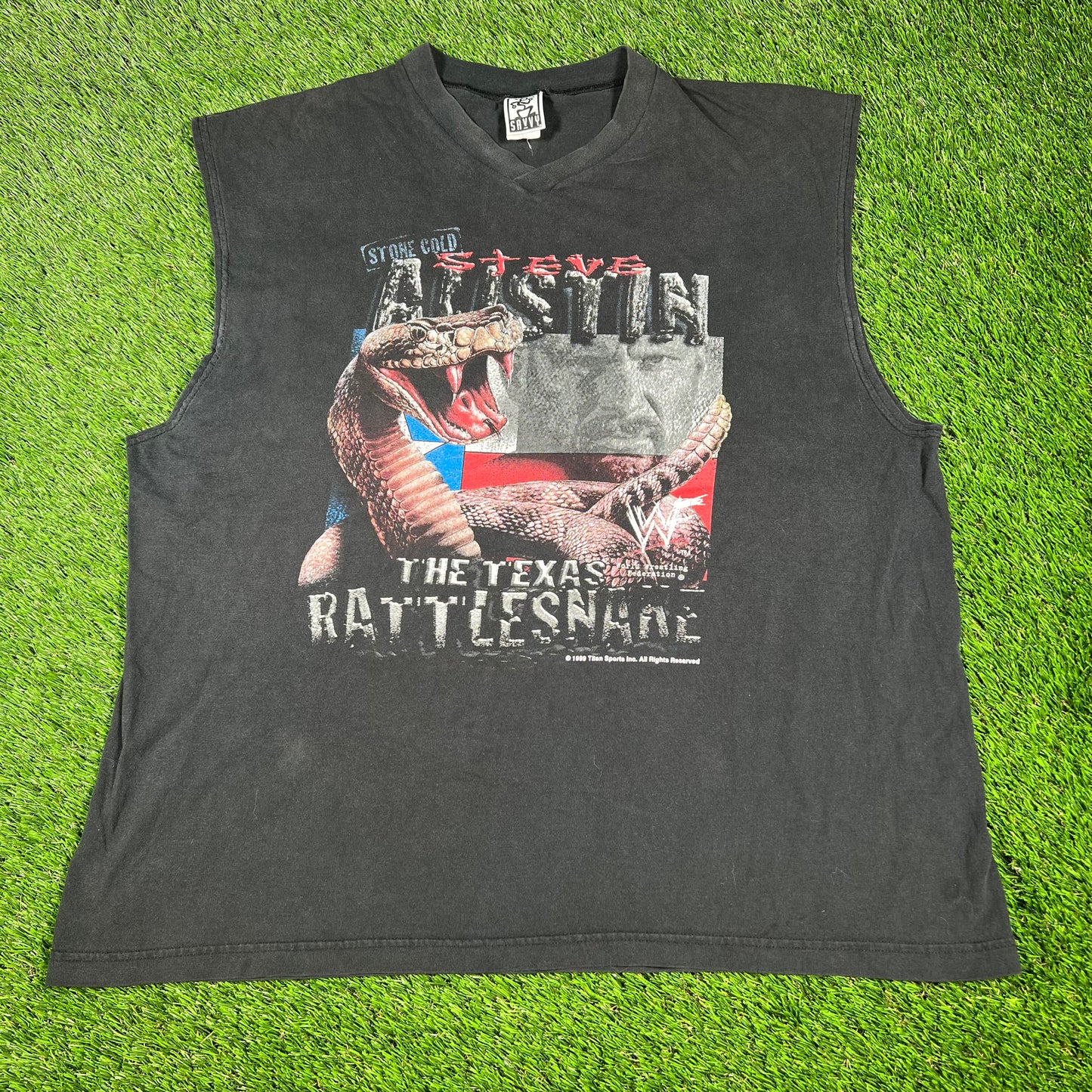 1999 Stone Cold Texas Rattlesnake Black Sleeveless Size XL USED v16576