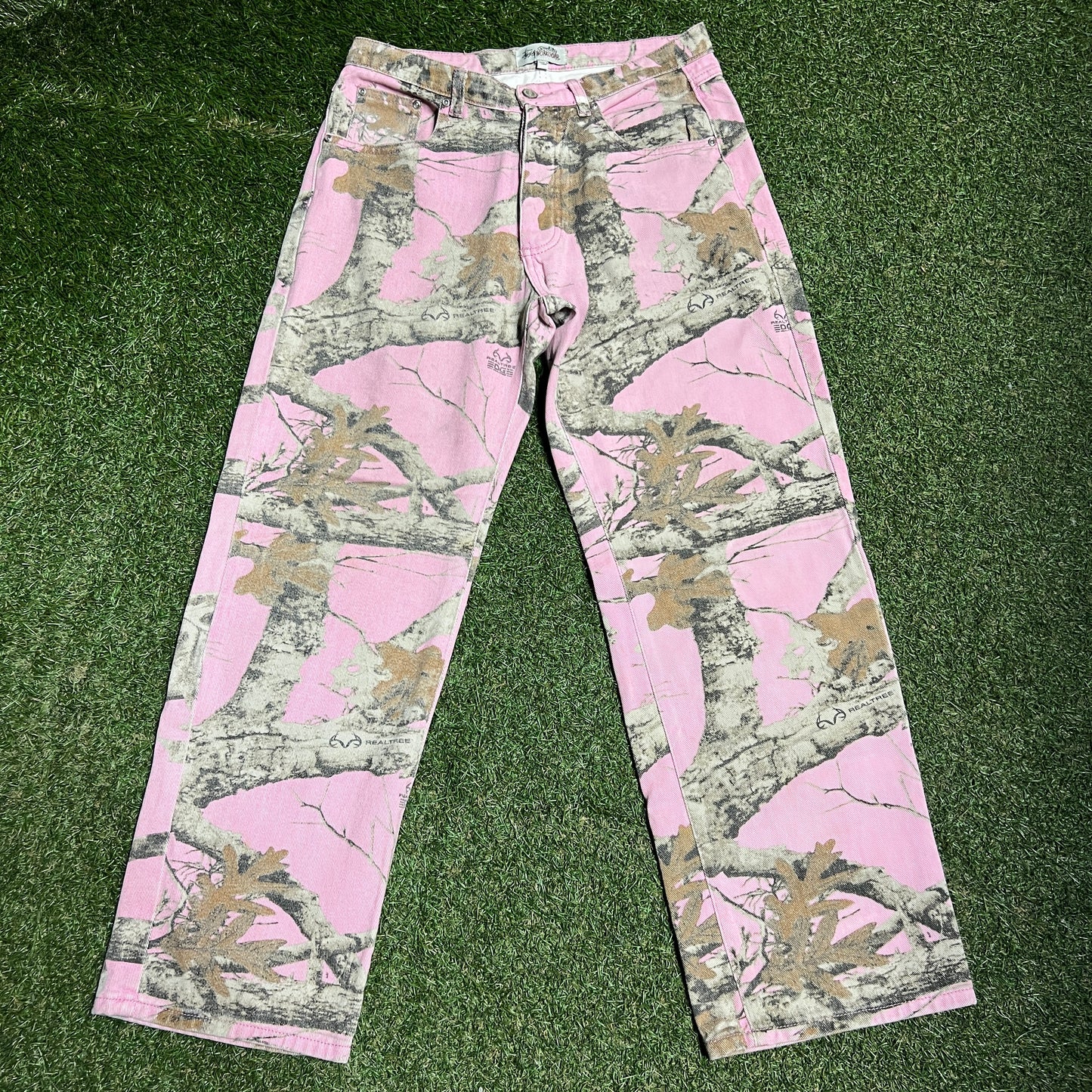Stussy Workgear Real Camo Pink Pants Size 32 USED x13945