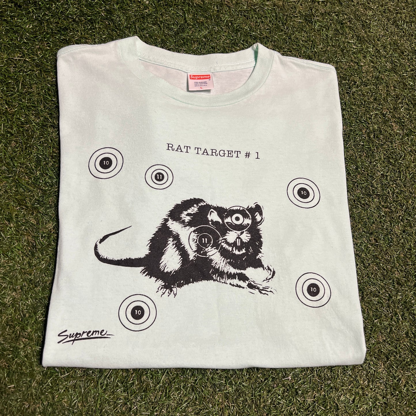 Supreme 2007 Rat Target Teal Tee Size Large USED x13851