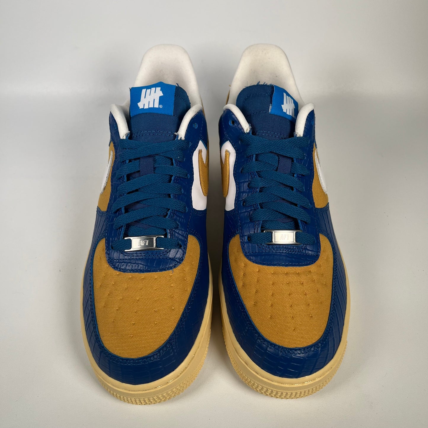 Nike Air Force One Low Undefeated 5 On It Blue Yellow (2021) Size 9.5 NEW s17972