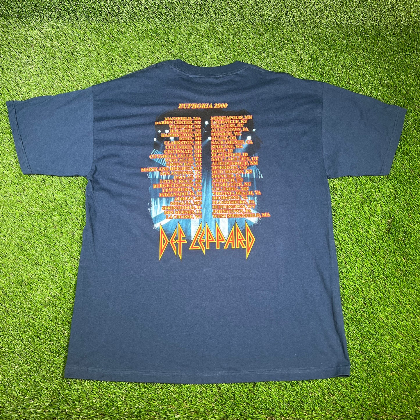 2000 Def Leppard Navy Euphoria Tour Tee Size XL USED v16620