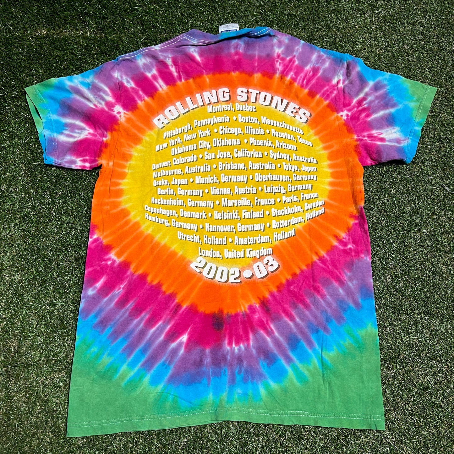 2002 Rolling Stones Tie Dye Tee Size Medium USED v16299