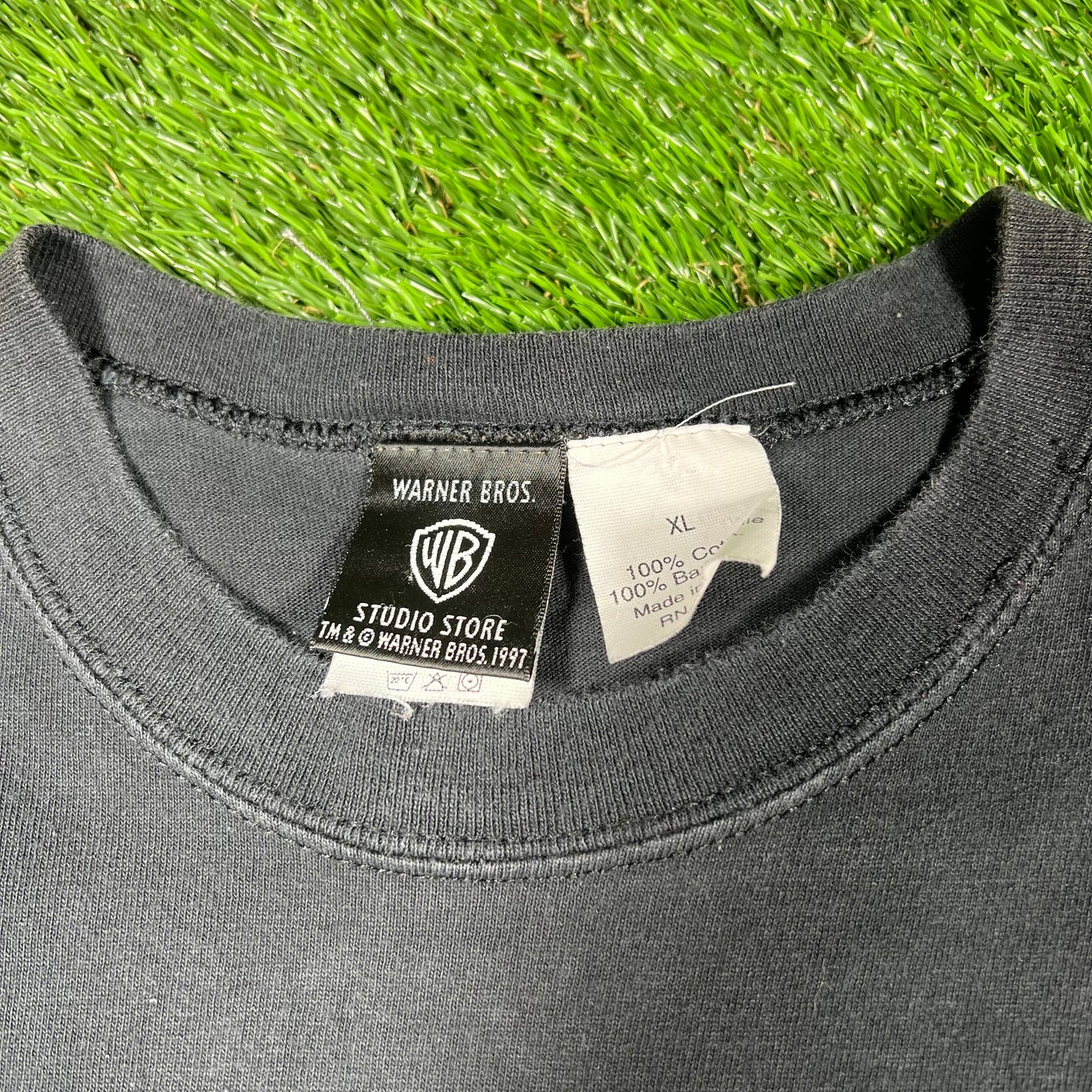 1997 Batman and Robin "Heroes and Villains" Black Tee Size XL USED v17250