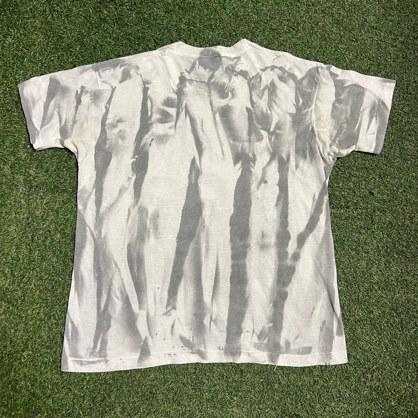 1990s The O Jays Tie Dye White Tee Size XL USED v16121