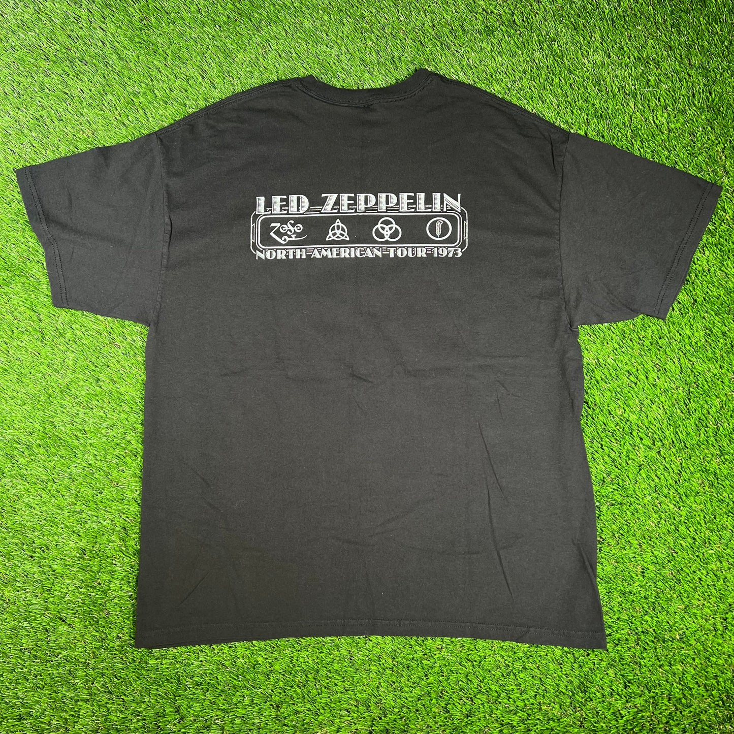 2006 Led Zeppelin 97' North American Tour Reprint Black Tee Size XL USED v16656