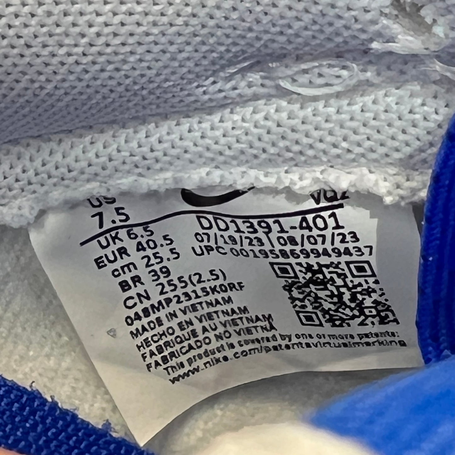 Nike Dunk Low Racer Blue White (2022) Size 7.5 NEW s18225