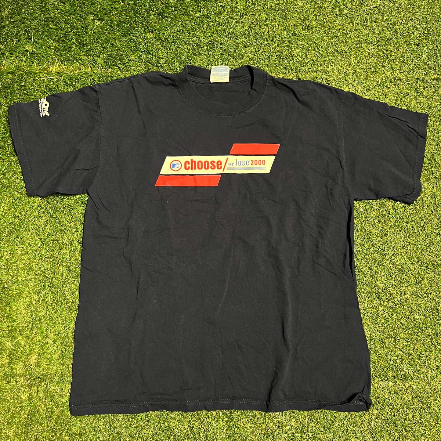 2000 MTV Choose or Lose Vote Navy Blue Tee Size Large USED v16146