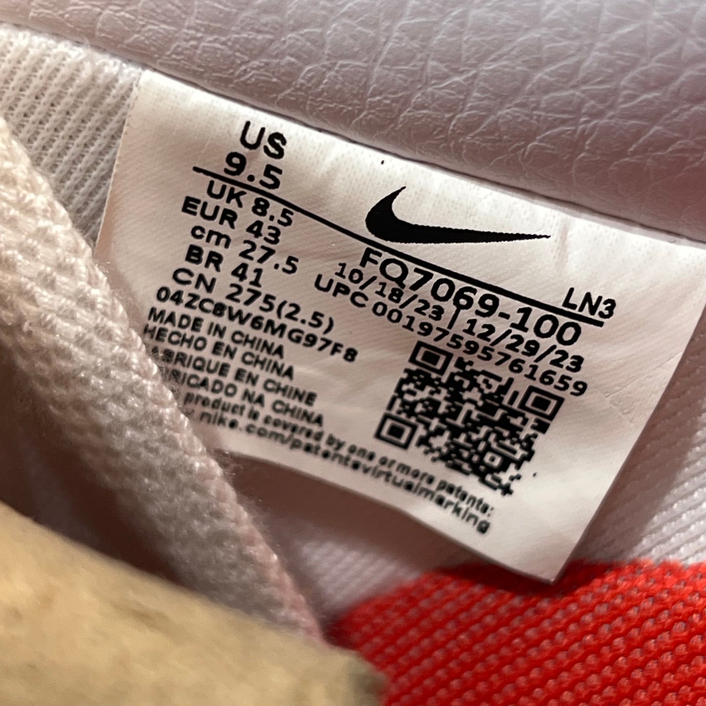 Nike Air Force 1 Low CPFM White (2024) Size 9.5 USED s18767