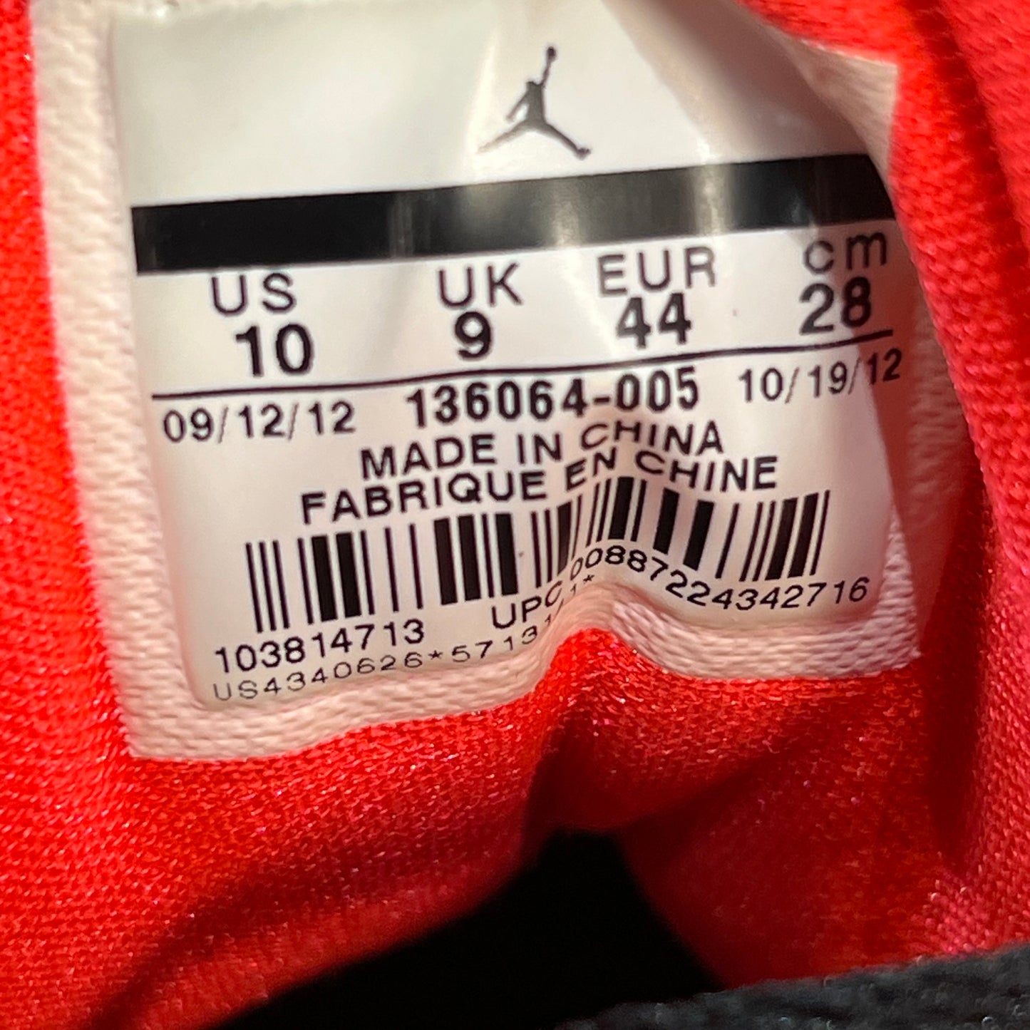 Jordan 3 Crimson (2013) Size 10 USED s20993