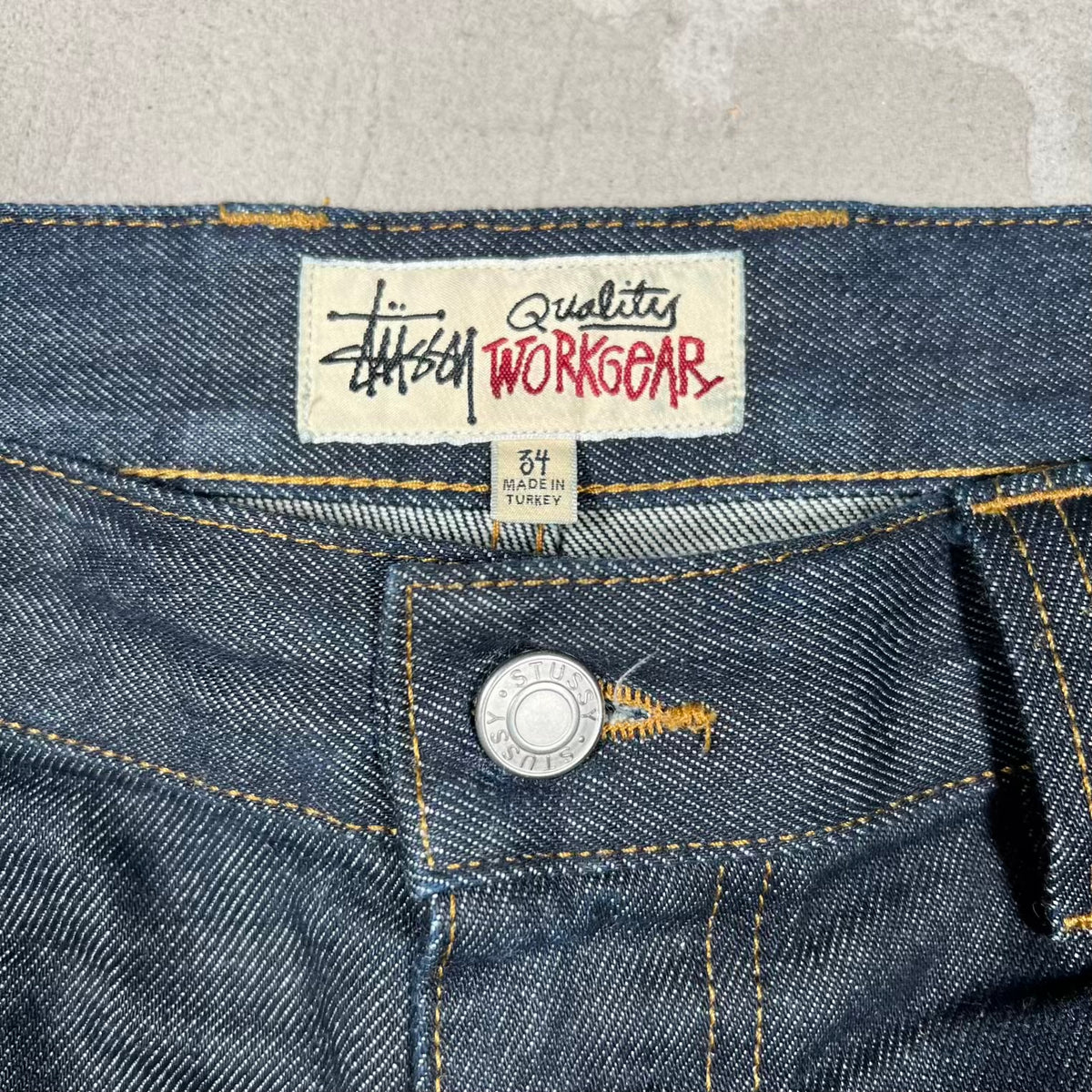 Stussy Workgear Raw Denim Shorts Size 34 USED x18397