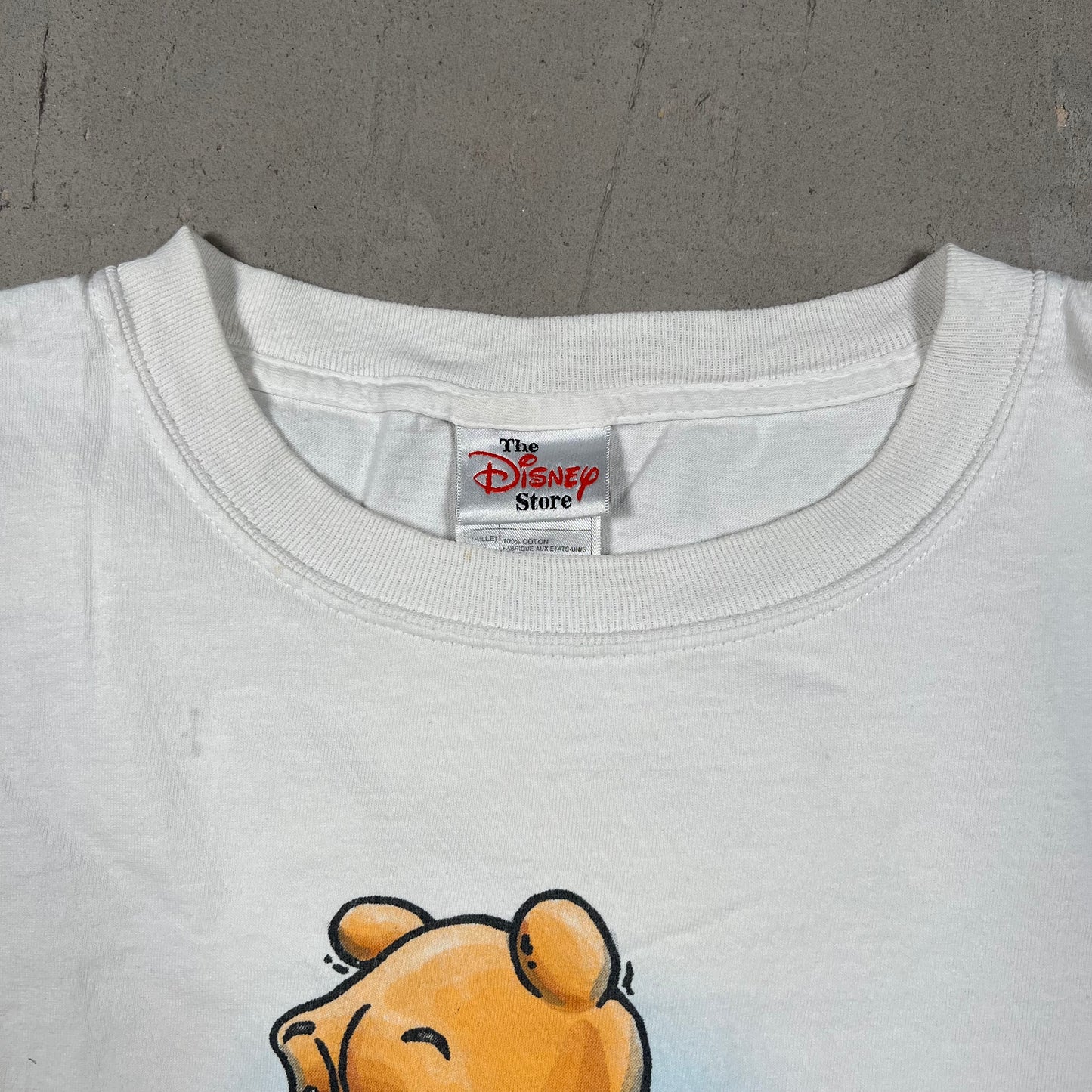 1990s Winnie the Pooh Cropped White Tee Size Large USED v18969
