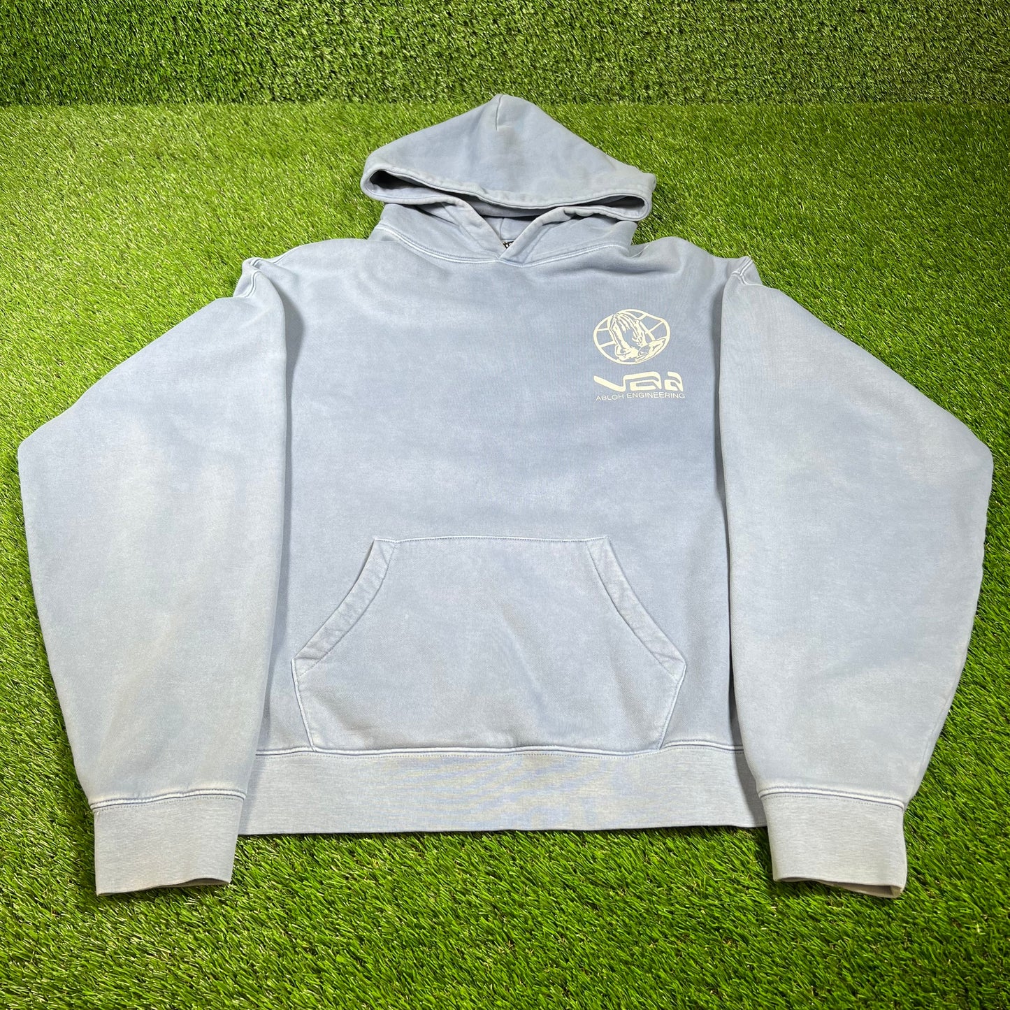 Drake Related "Abloh Engineering" Blue Hoodie Size Medium USED x14308