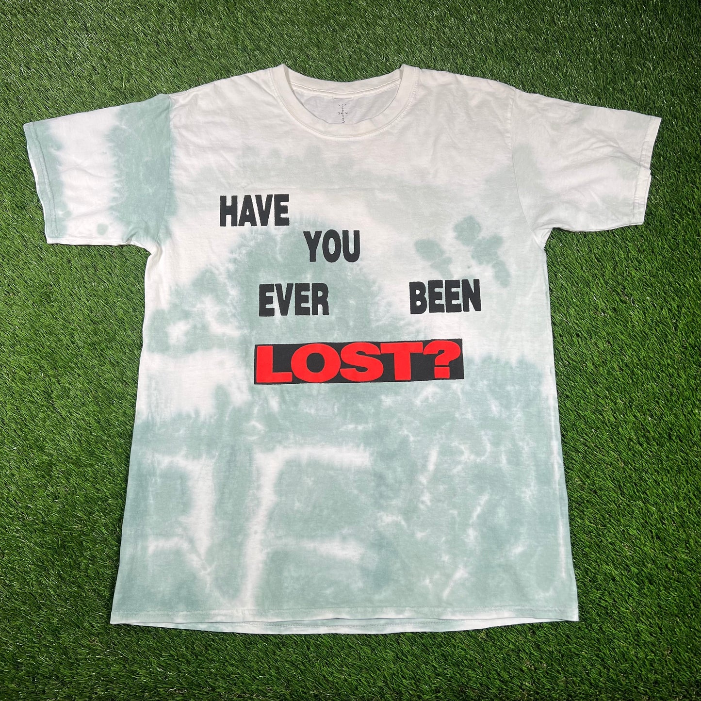 Travis Scott Rolling Loud Have You Ever Been Lost Tie Dye Green Tee Size Medium USED x14560