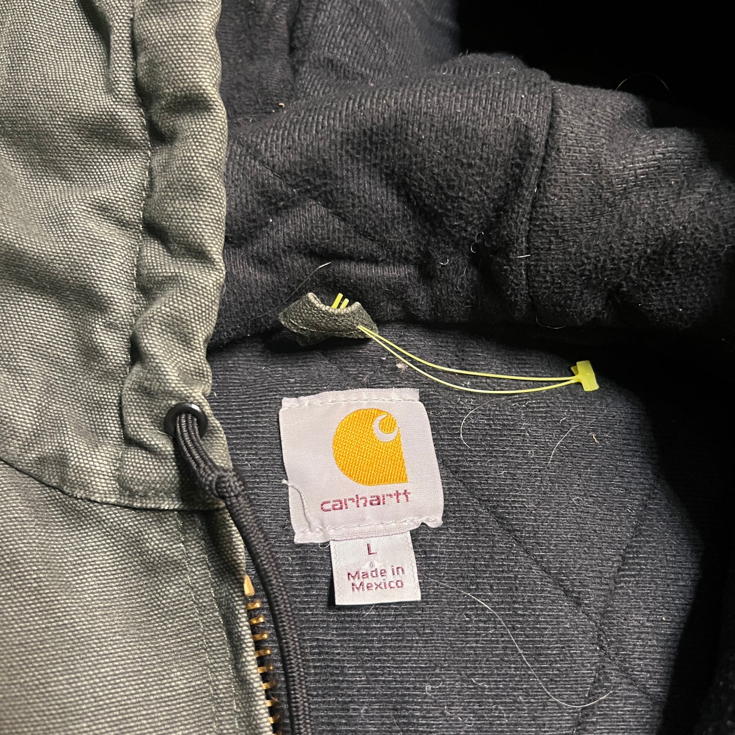 Y2K Carhartt Dark Green Work Jacket Size Large USED v16446