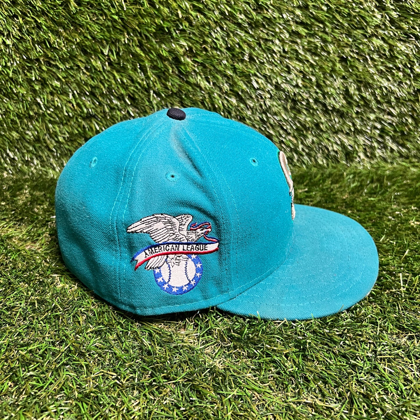 New Era Seattle Mariners Teal Hat Size 7 1/2 USED v16008