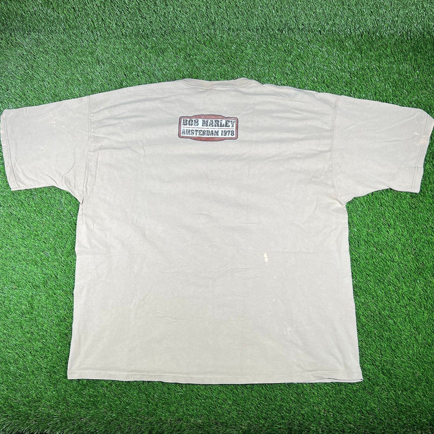 2004 Bob Marley Amsterdam Tour Tan Tee Size 3XL USED v16825