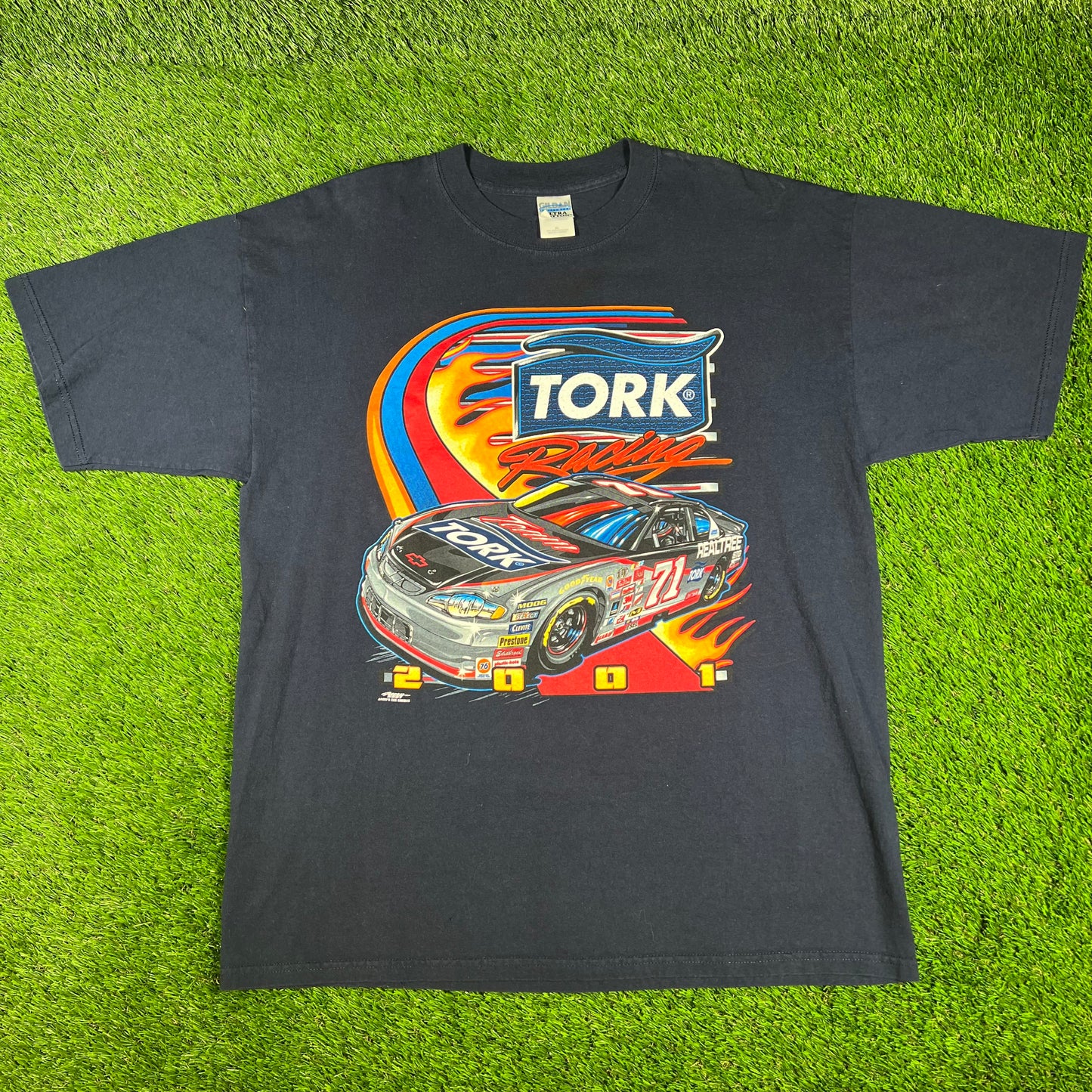 2001 Tork Racing #71 Navy Tee Size XL USED v16692