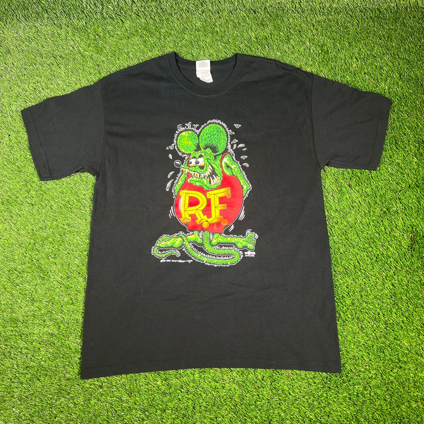 2008 Rat Fink Black Tee Size Large USED v16624