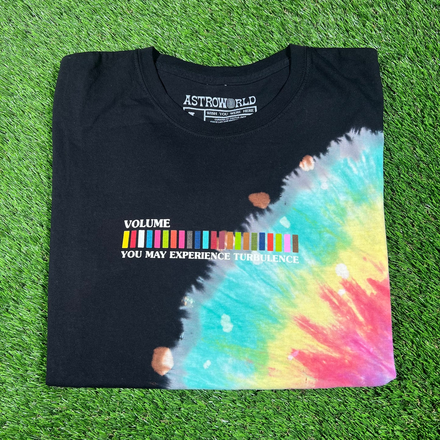 2018 Travis Scott Volume You May Experience Turbulence Black Tee Size Large USED x14568