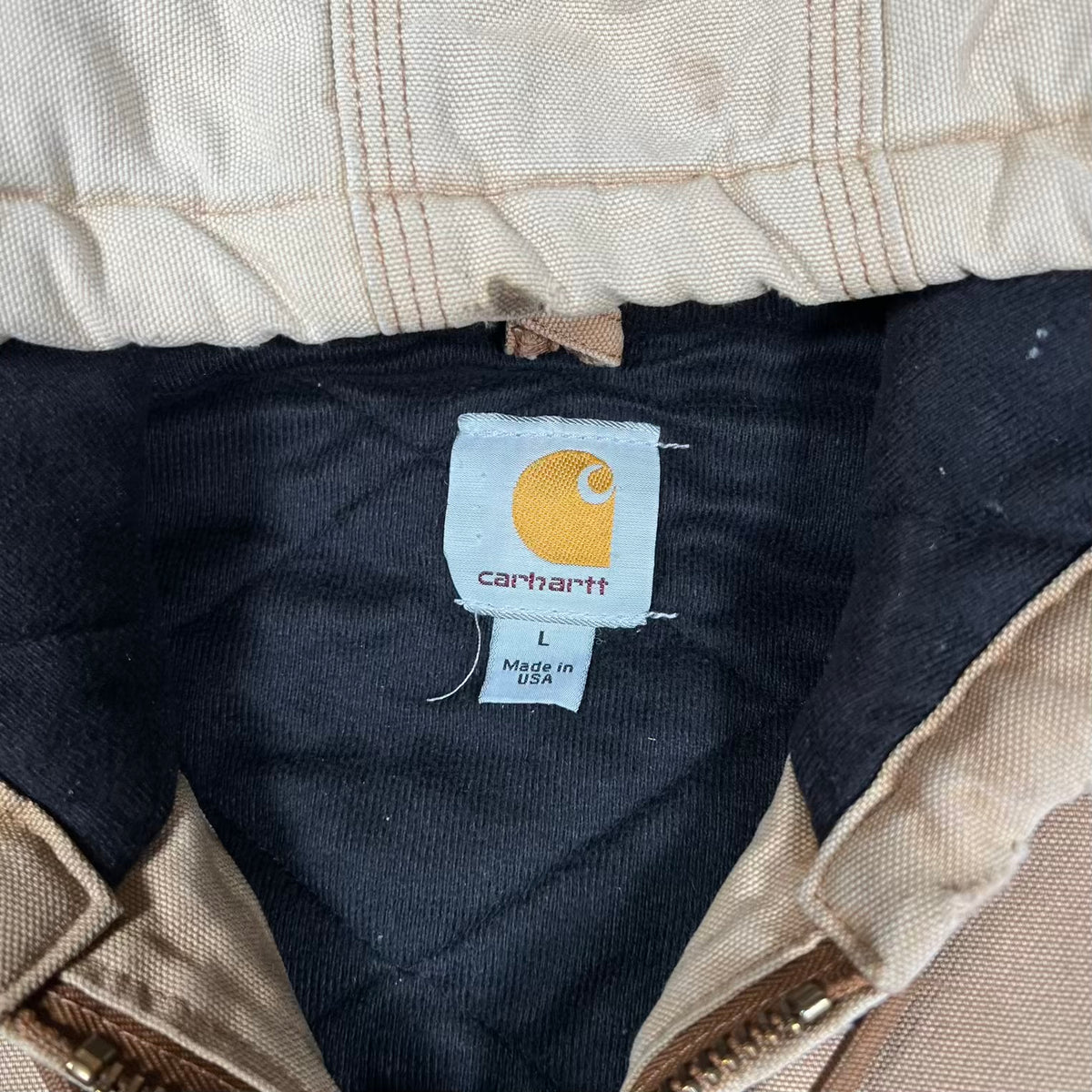 Y2K Carhartt Active Duck Canvas Workwear Zip Up Jacket Size Large USED v20428