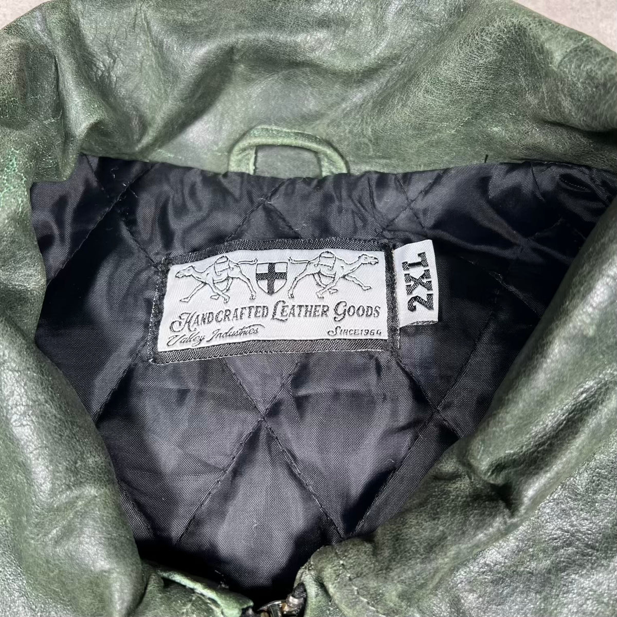 Vale Sports Divison Green Sports Leather Jacket Size XXL USED x18933