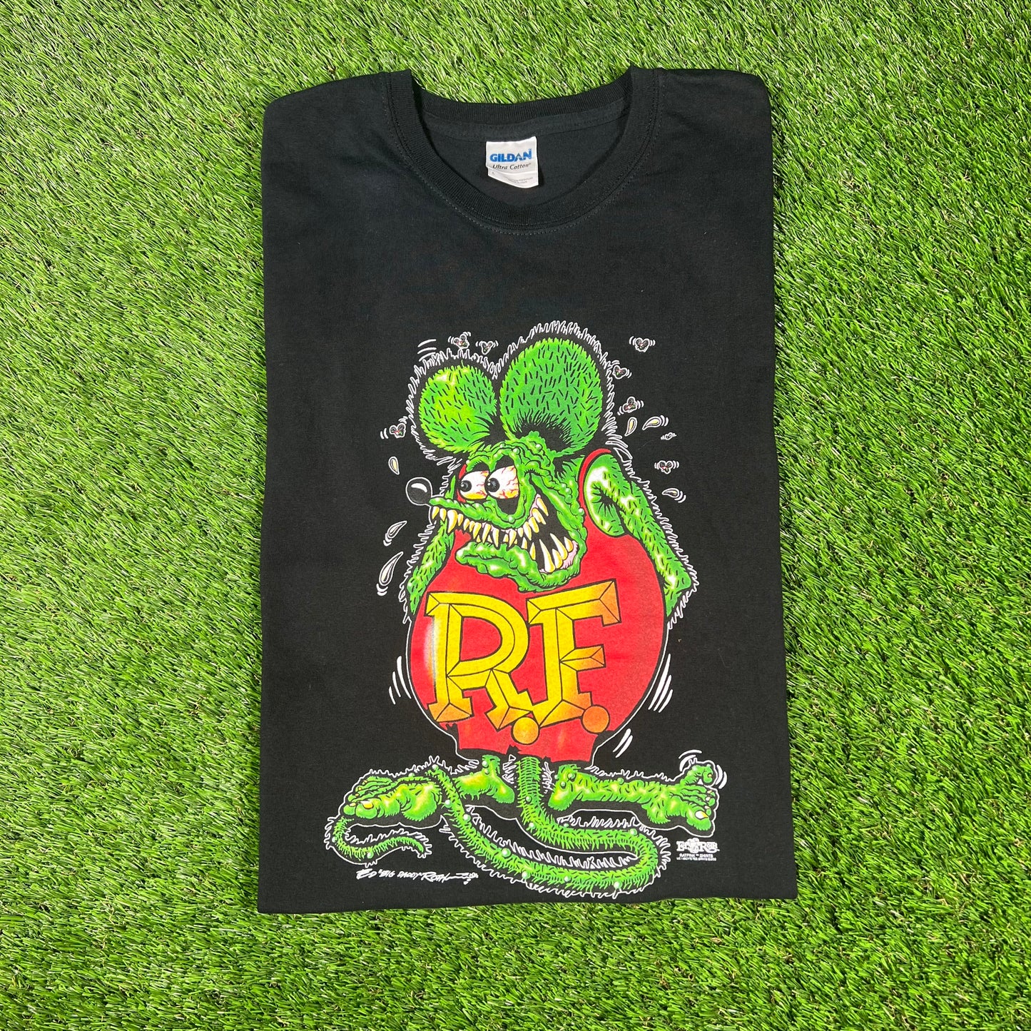 2008 Rat Fink Black Tee Size Large USED v16624