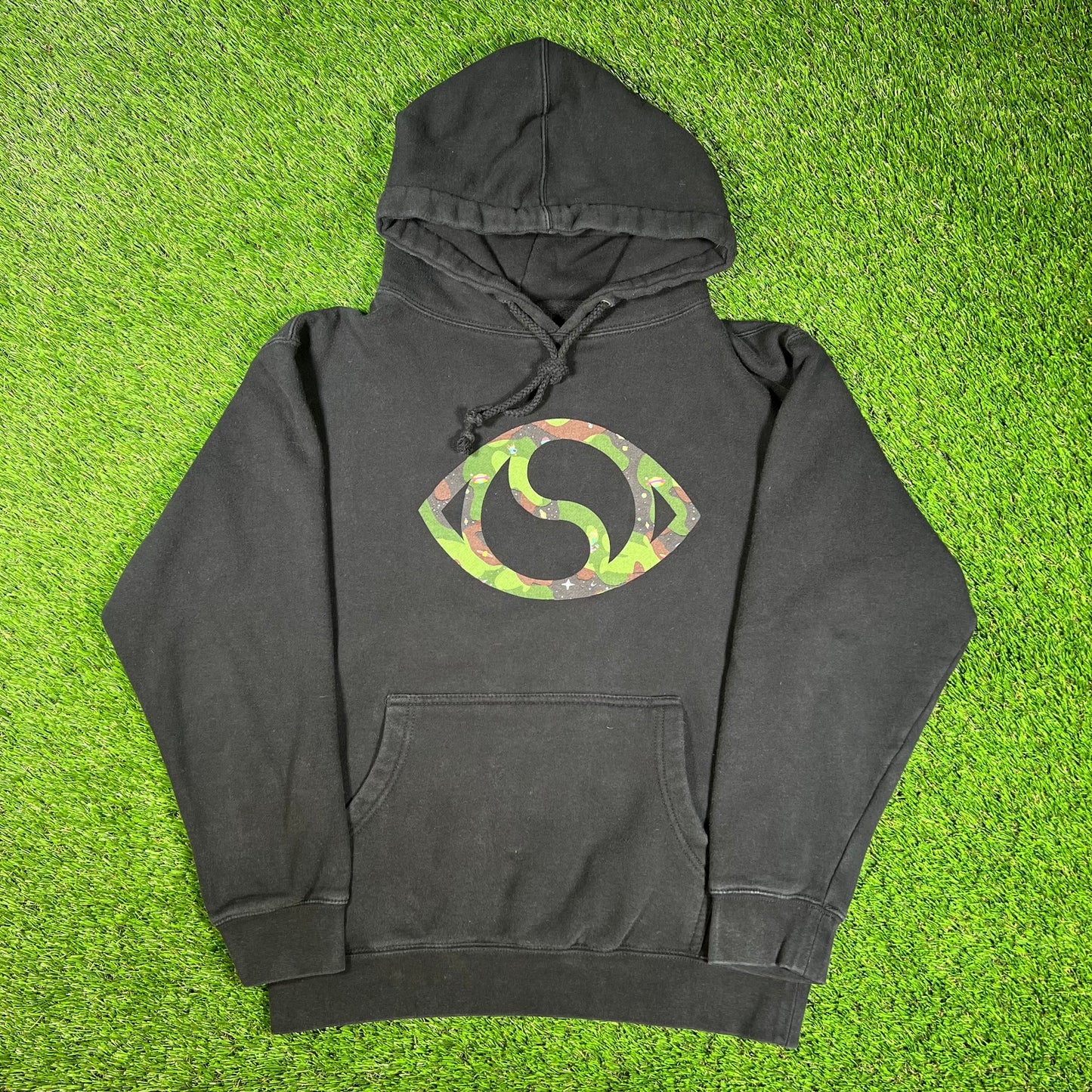 Billionaire Boys Club x Soulection BBC Black/Camo Hoodie Size Small USED x14377