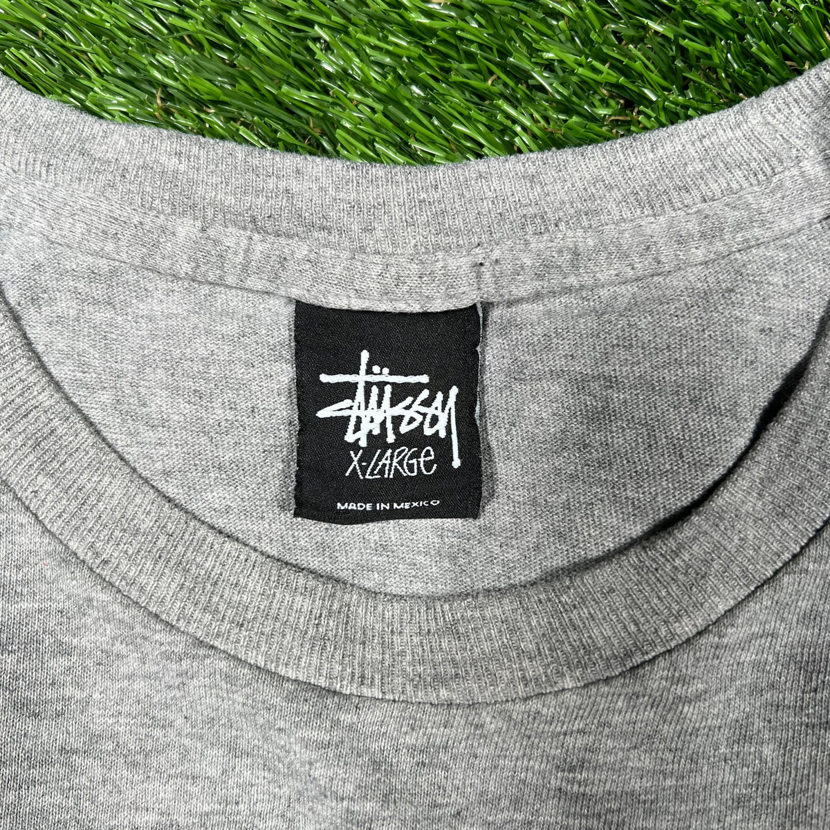 Y2K Stussy "Stand Firm" Dinosaur Grey Tee Size XL USED x14774