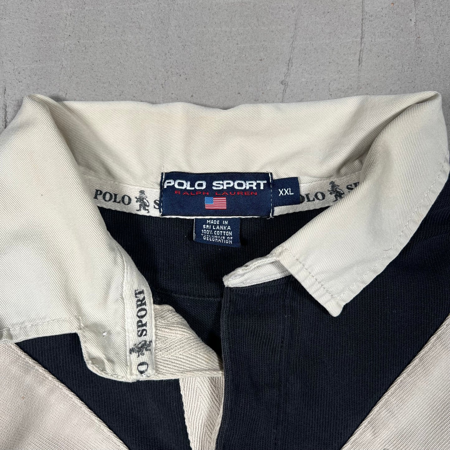 Y2K Polo Sport Black Rugby Longsleeve Size XXL USED v19140
