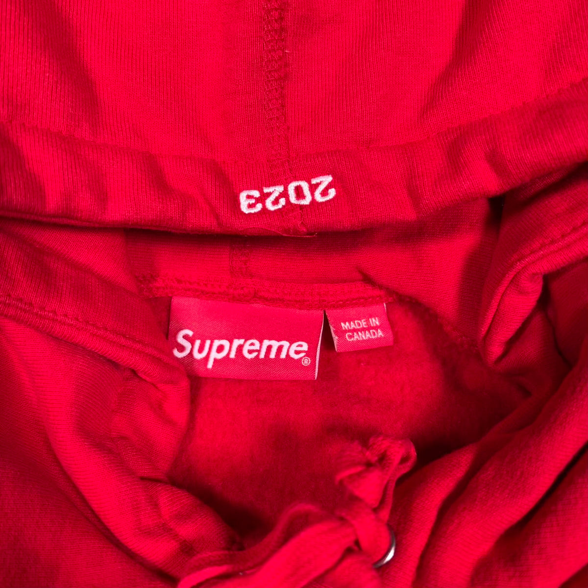 Supreme Box Logo Red Hoodie (2023) Size Medium USED x18608