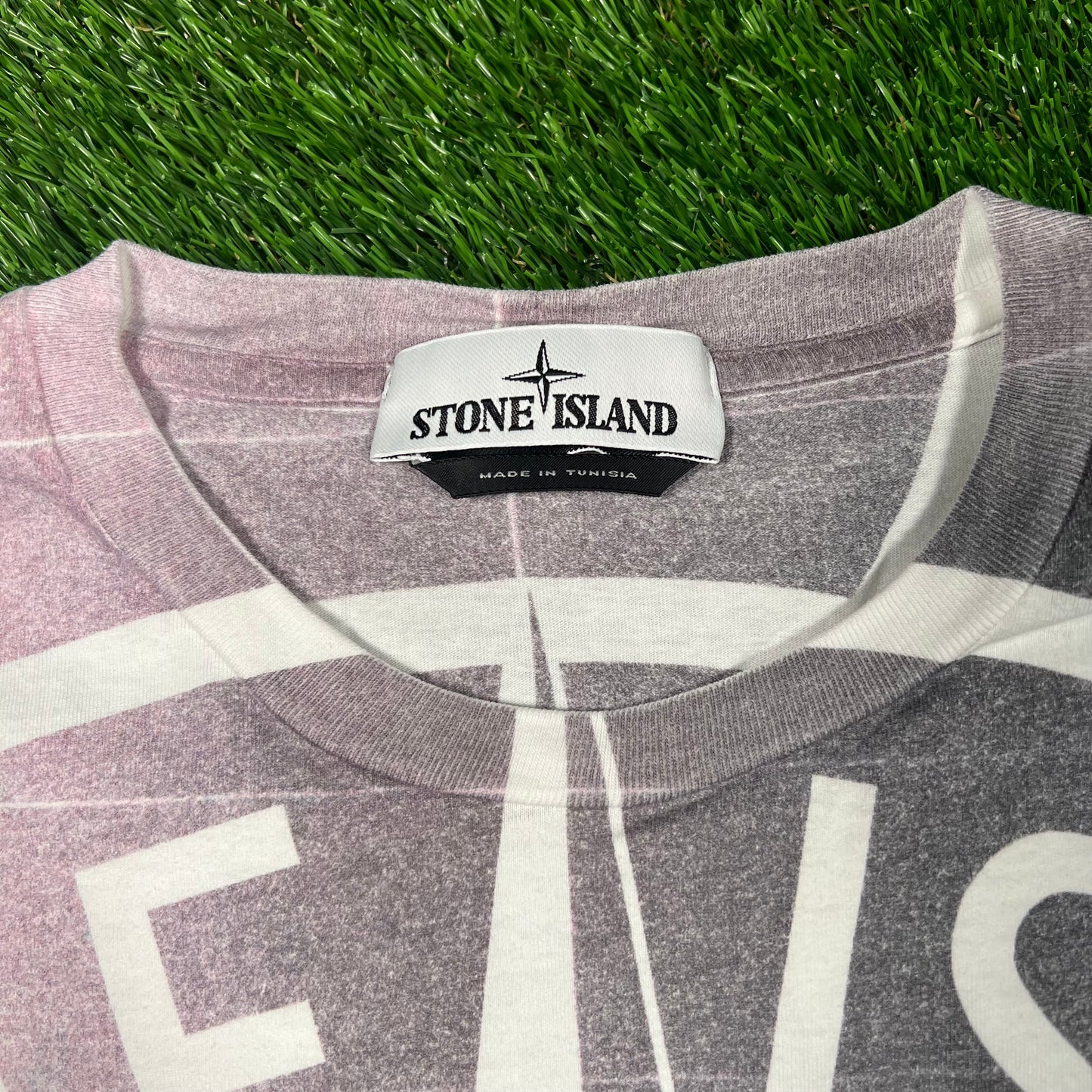 Stone Island Chest Print Logo White Tee Size XXL USED x16708