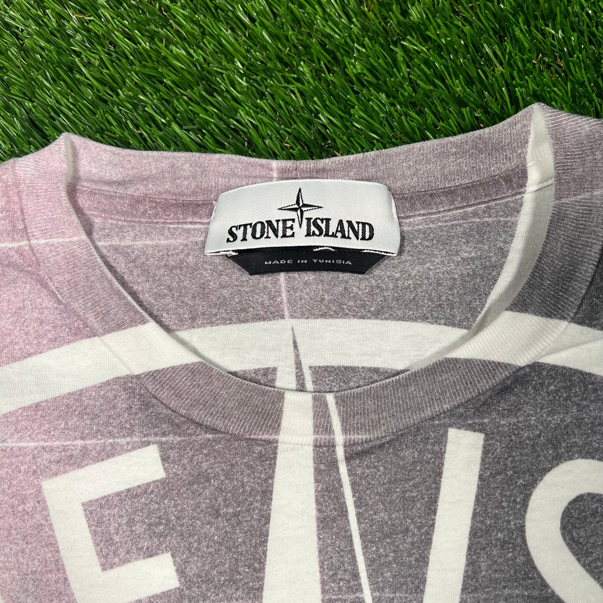Stone Island Chest Print Logo White Tee Size XXL USED x16708