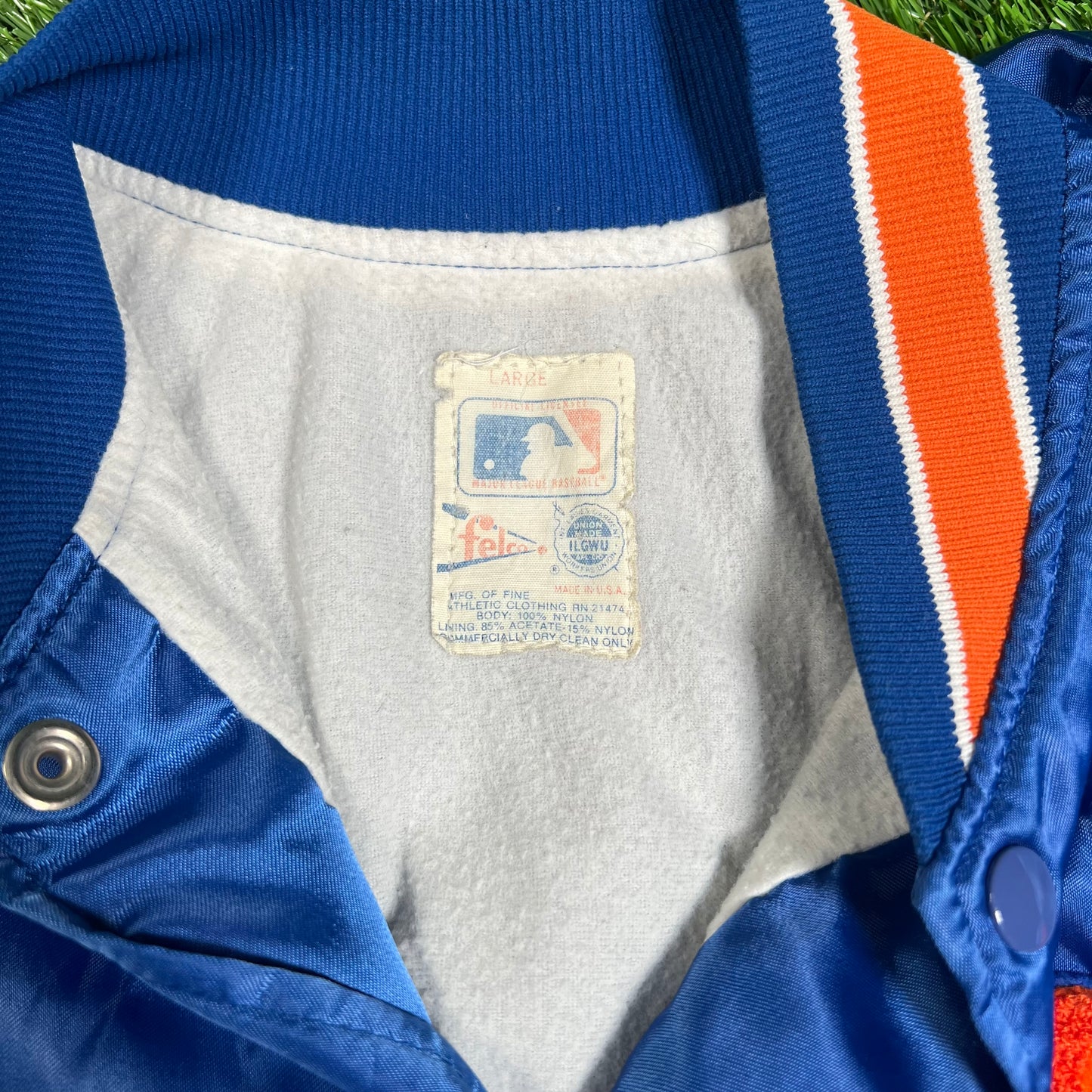 1980s New York Mets Satin Team Jacket Size Large USED v17991