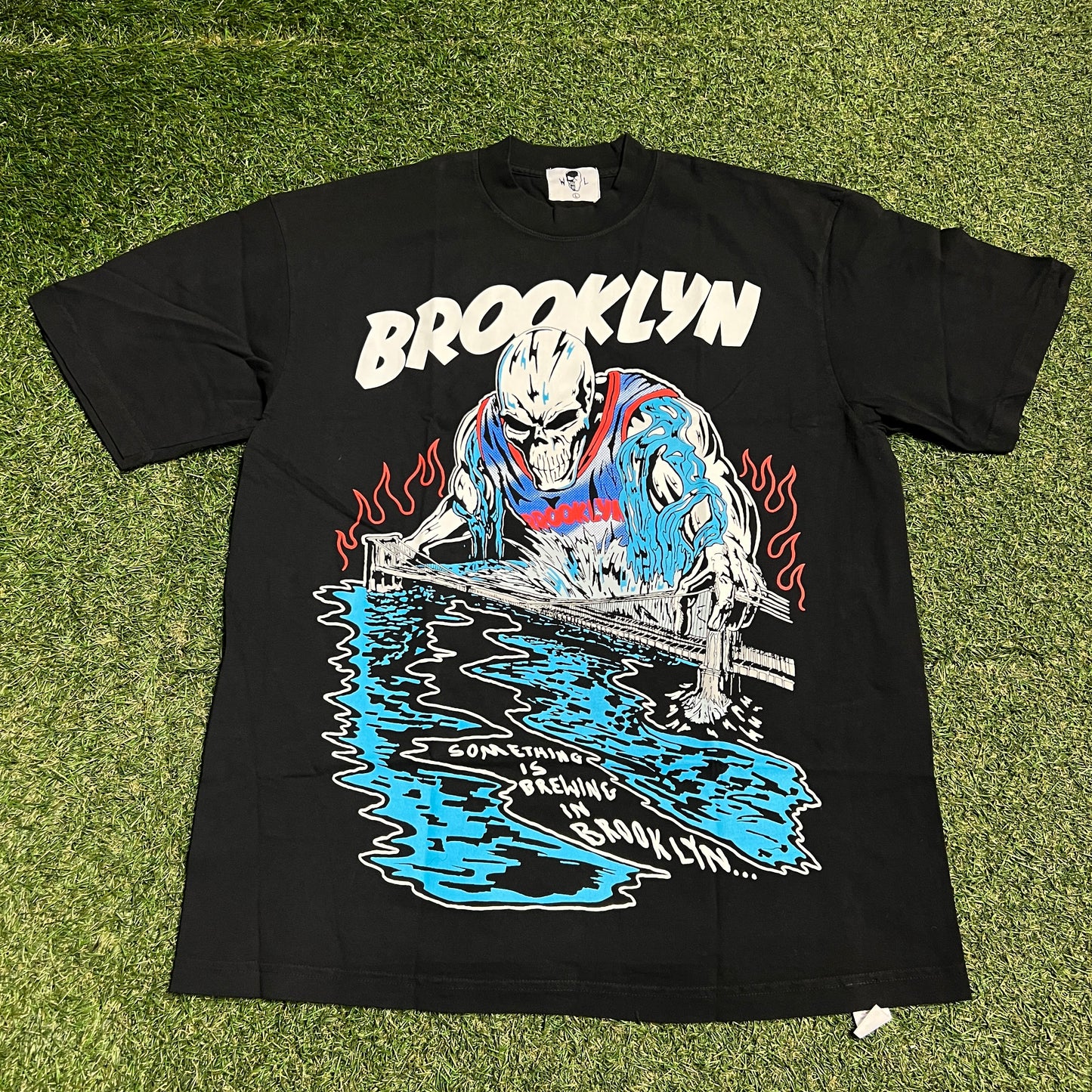 Warren Lotas Brooklyn Gaint Black Tee Size Large NEW x14030