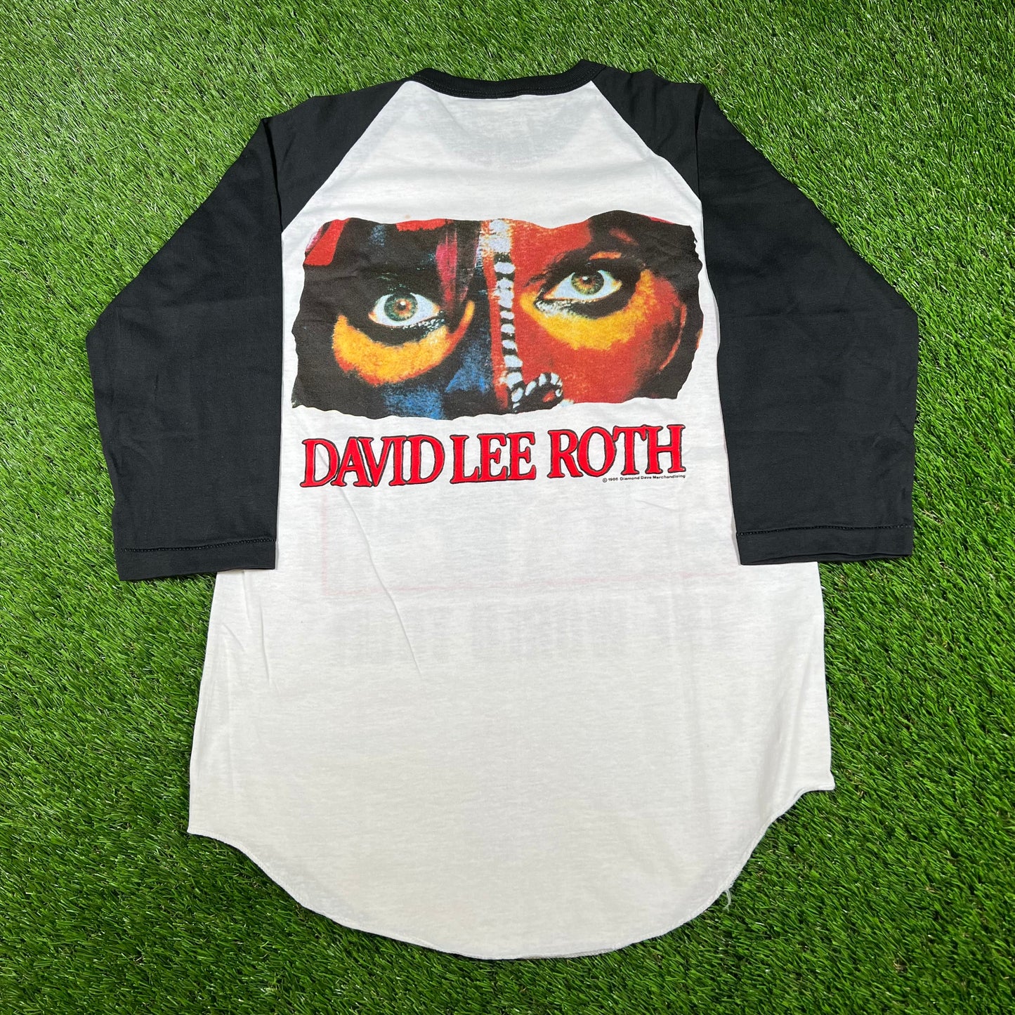 1996 David Lee Roth World Tour White Baseball Tee Size Medium USED v16613