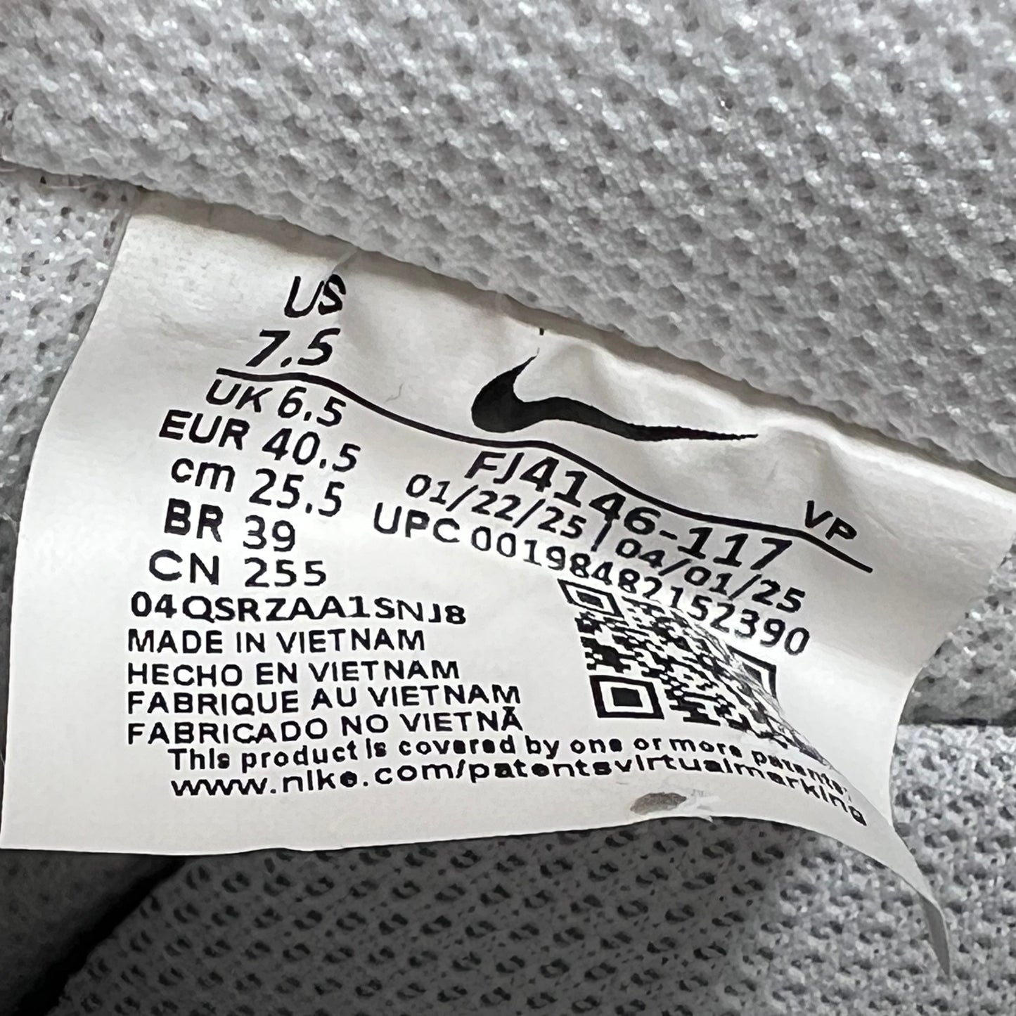 Nike Air Force One White Ghost (2024) Size 7.5 NEW s21848