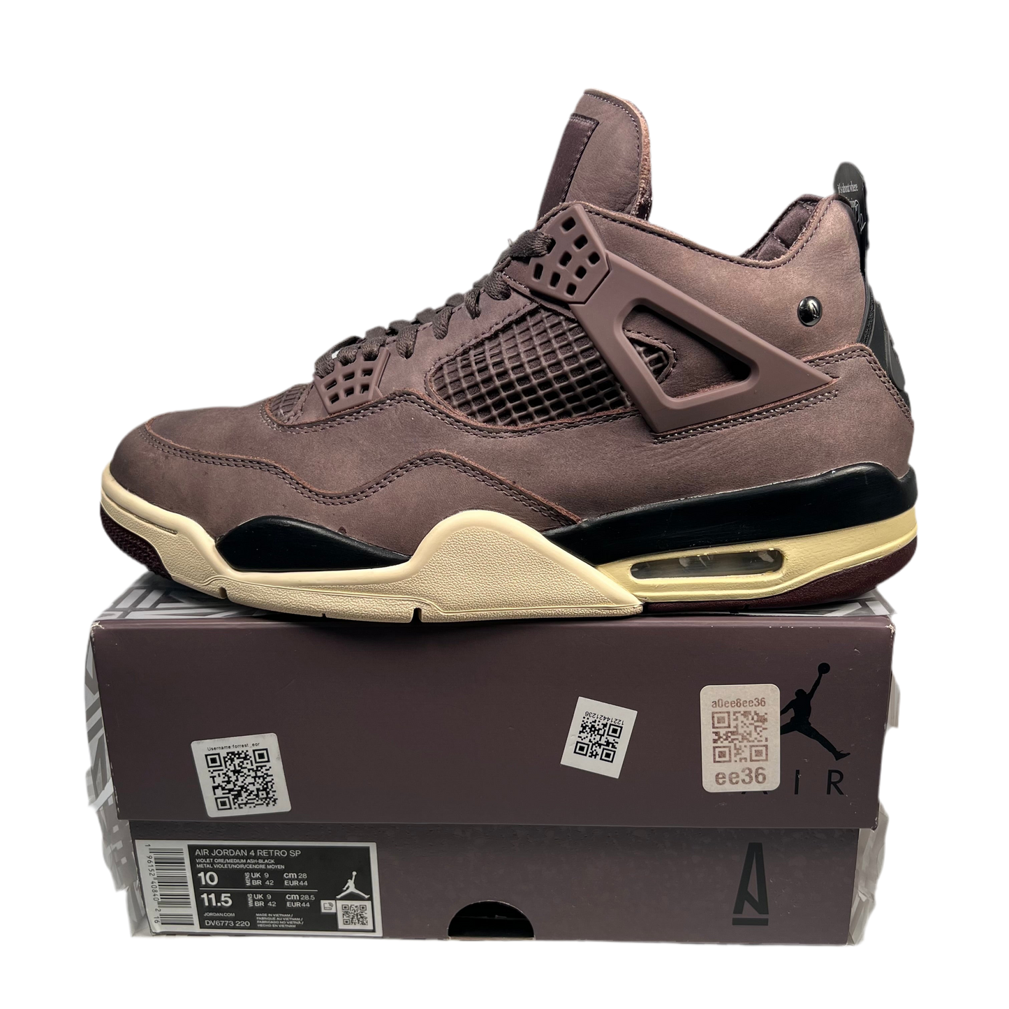 Jordan 4 A Ma Maniere Violet Ore Size 10 USED S17408