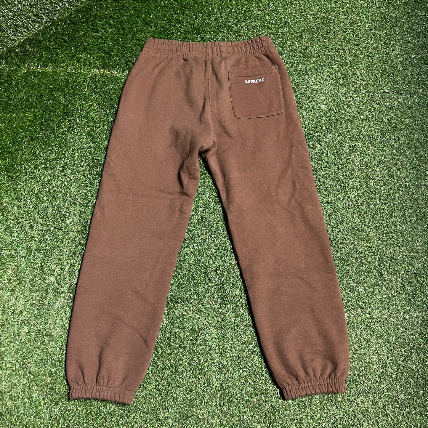 Supreme "S" Logo Brown Sweatpants Size Small USED x14187
