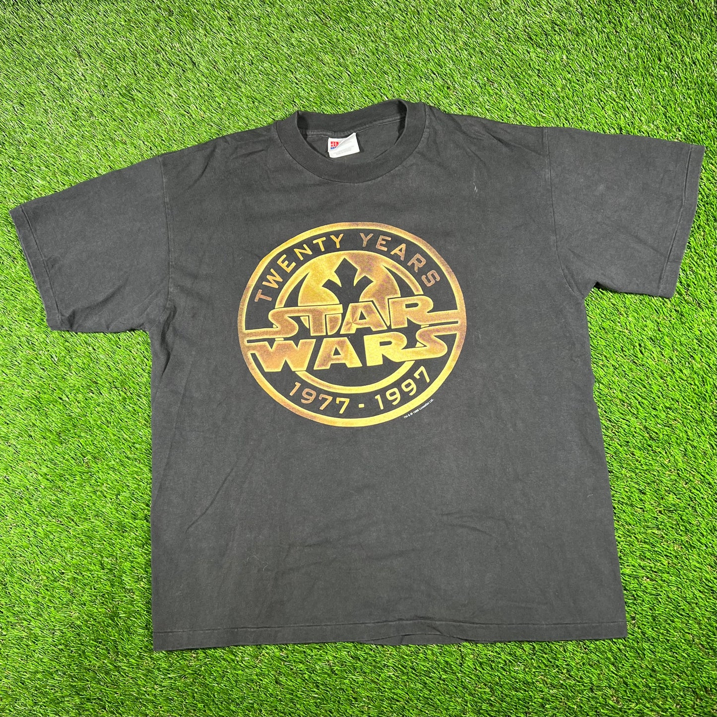 1996 Star Wars 20 Years Black Tee Size Large USED v16786
