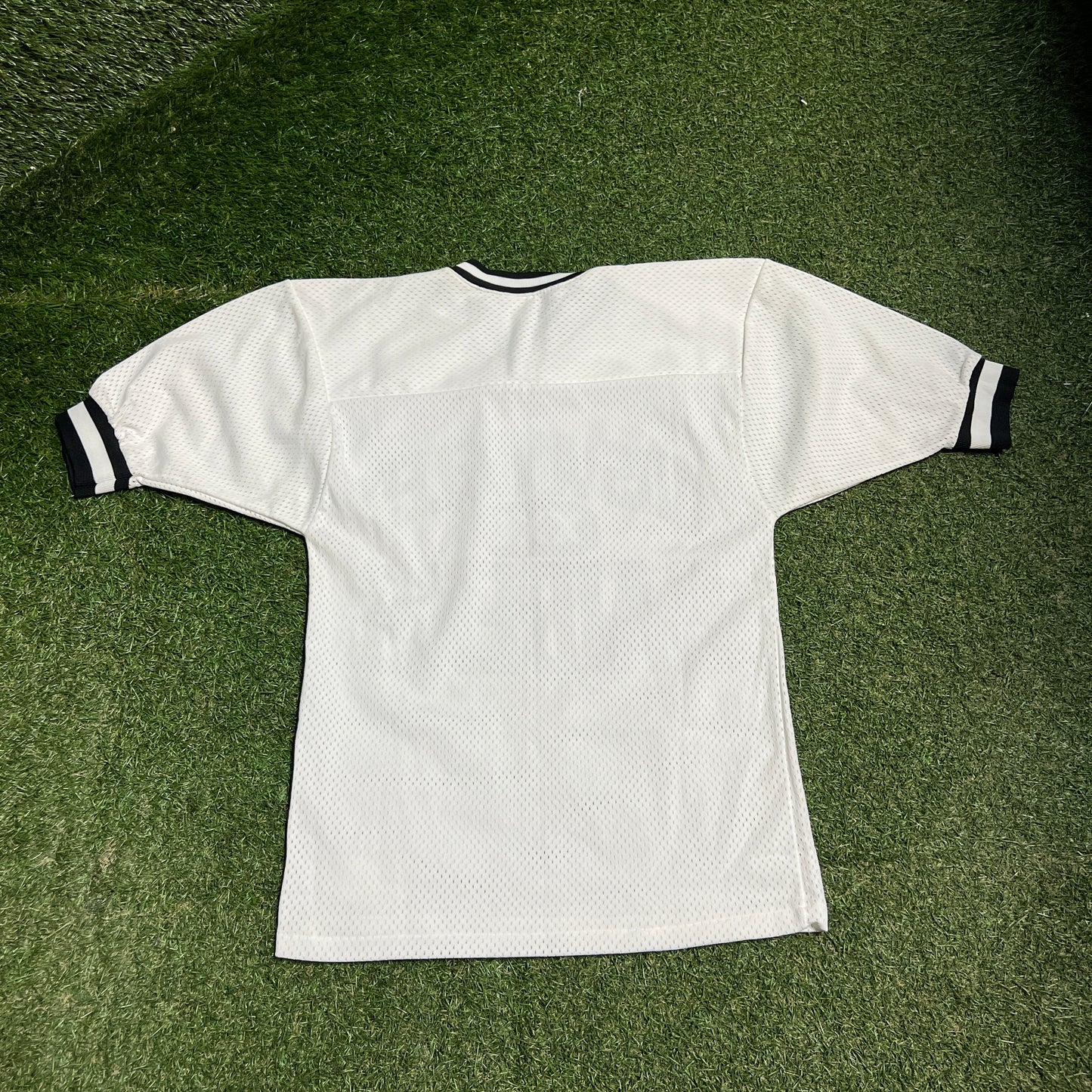 1990s Los Angles Raiders Logo 7 Tag White Jersey Size Medium USED v16494